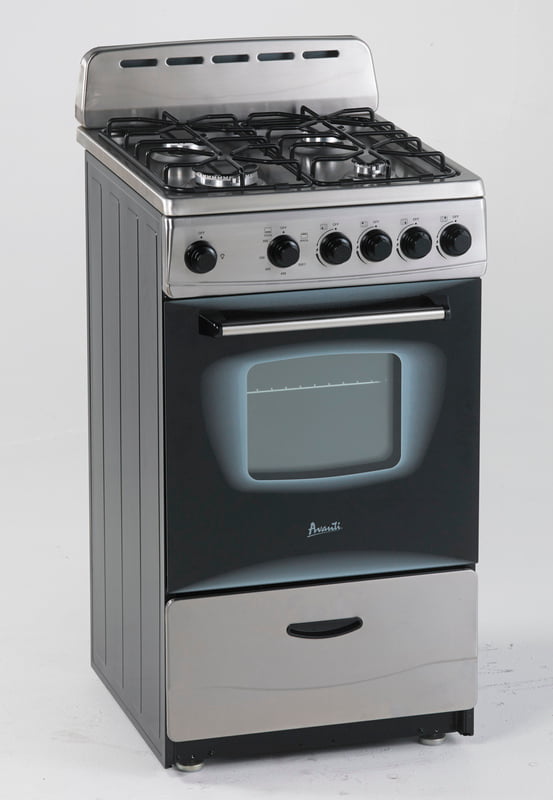 Avanti GR2013CSS 20-Inch Gas Range with 4 Sealed Burners - Perfect for Small Kitchens, Apartments & RVs - Stainless Steel Finish, Oven & Broiler