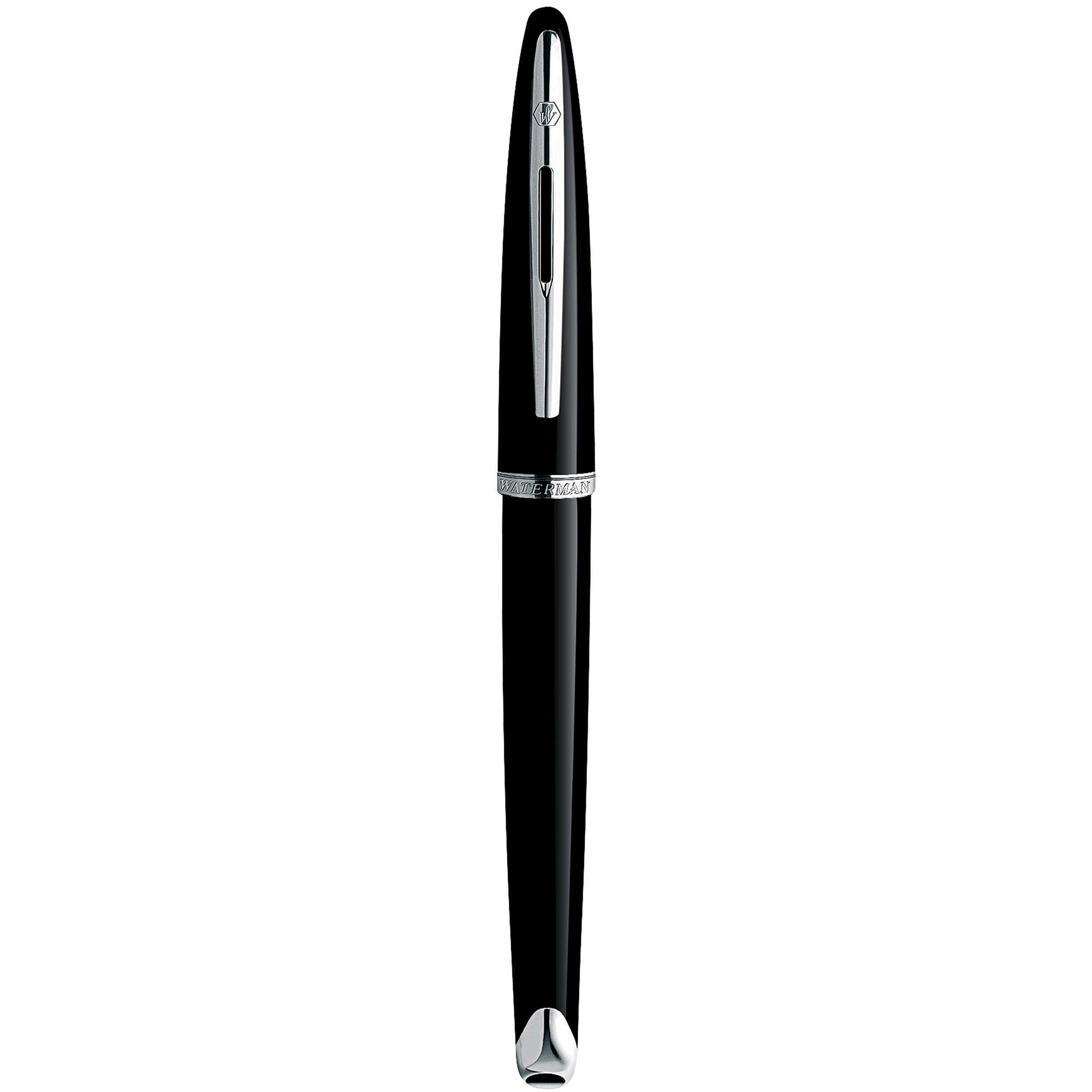 Waterman Duofold Centennial Fountain Pen - Classic Black & Gold Trim, Medium 18K Solid Gold Nib with Converter & Black Ink - Luxury Writing Instrument for Professionals, Collectors & Gift Giving - Perfect for Signatures, Calligraphy & Executive Gifts