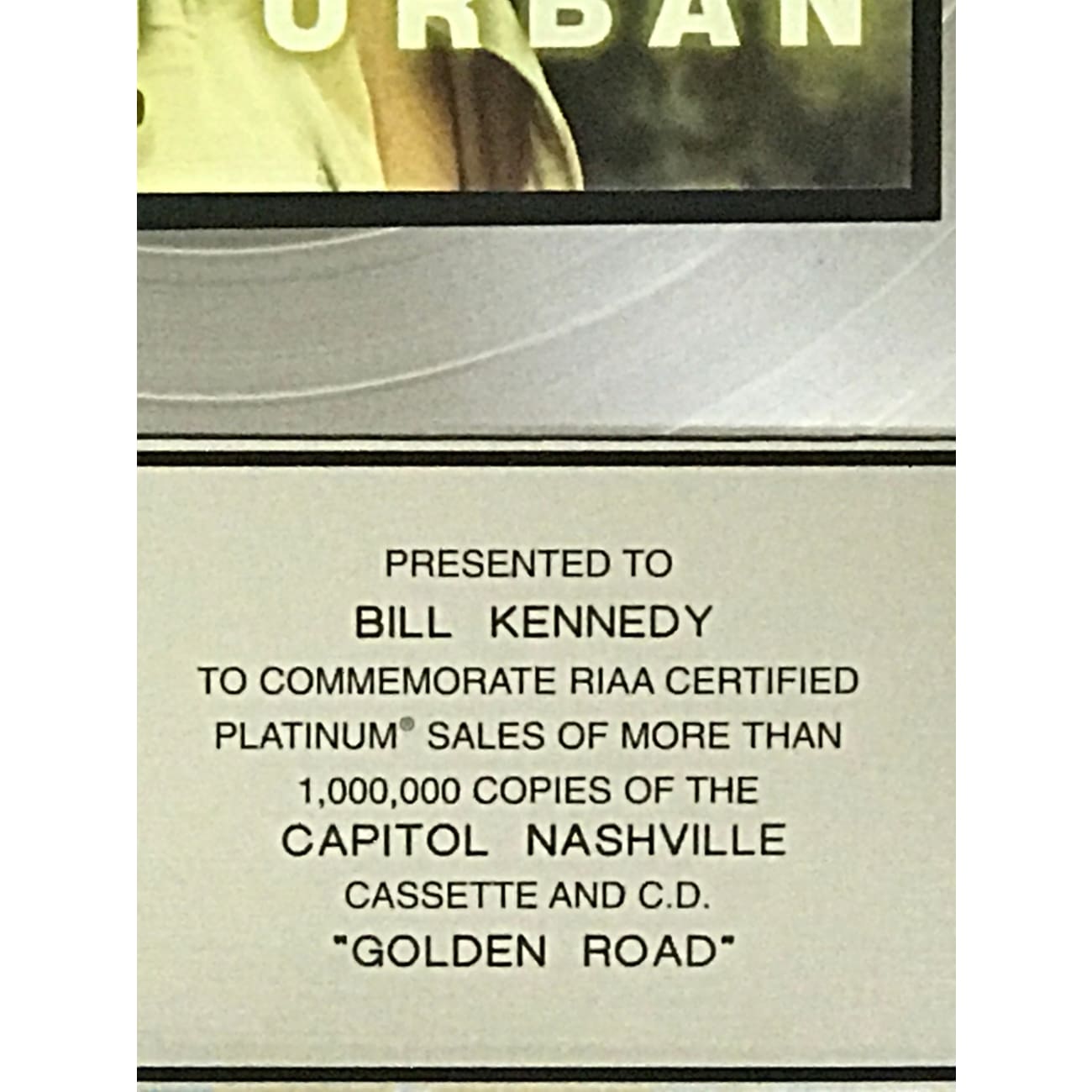 Keith Urban Golden Road RIAA Platinum Album Award - Official Music CD for Country Fans | Perfect for Collectors, Gifts & Home Entertainment