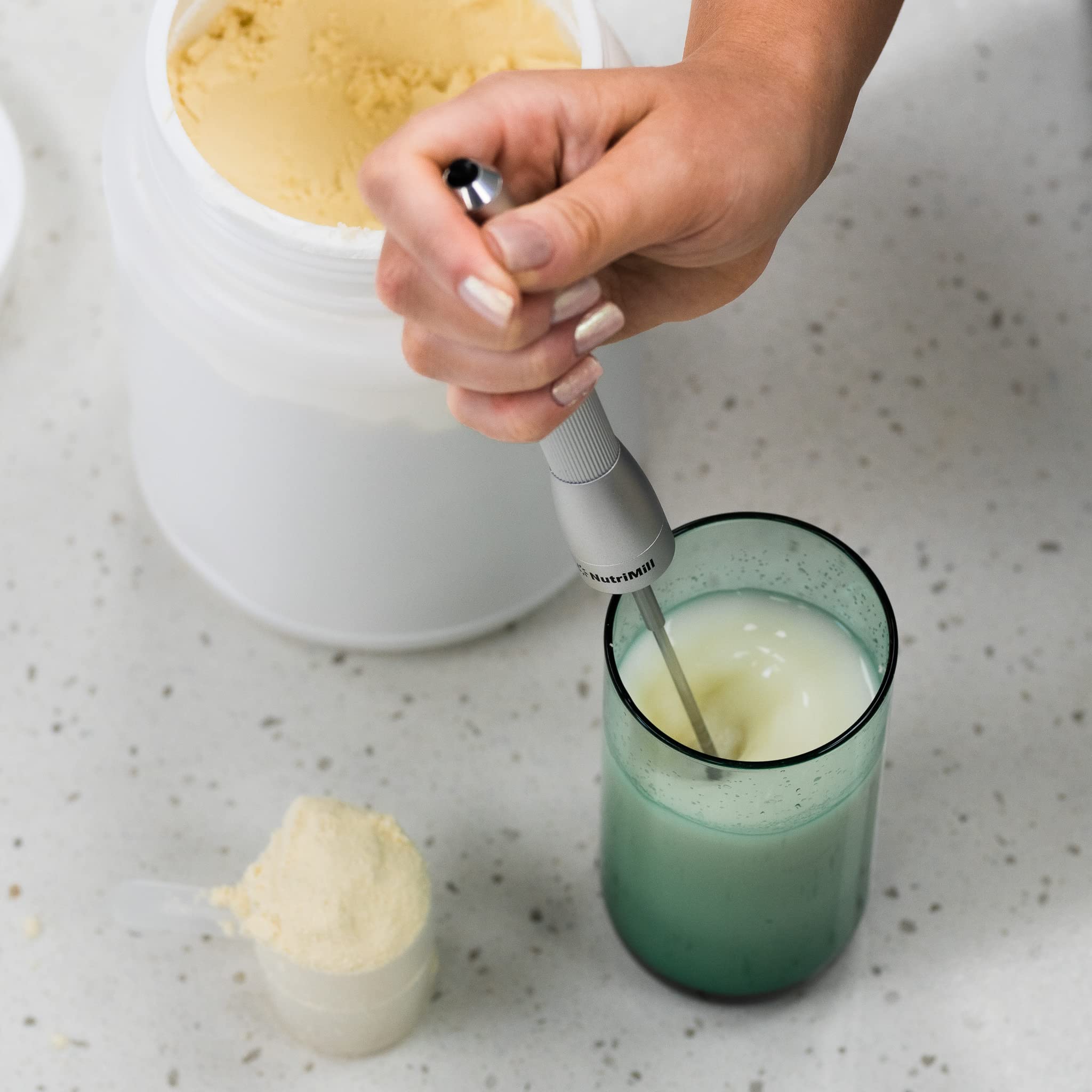 NutriMill Electric Milk Frother and Foamer with Powerful Propeller - Handheld Whisk for Coffee, Hot Chocolate, Matcha, and Smoothies - Perfect for Home, Office, and Cafe Use
