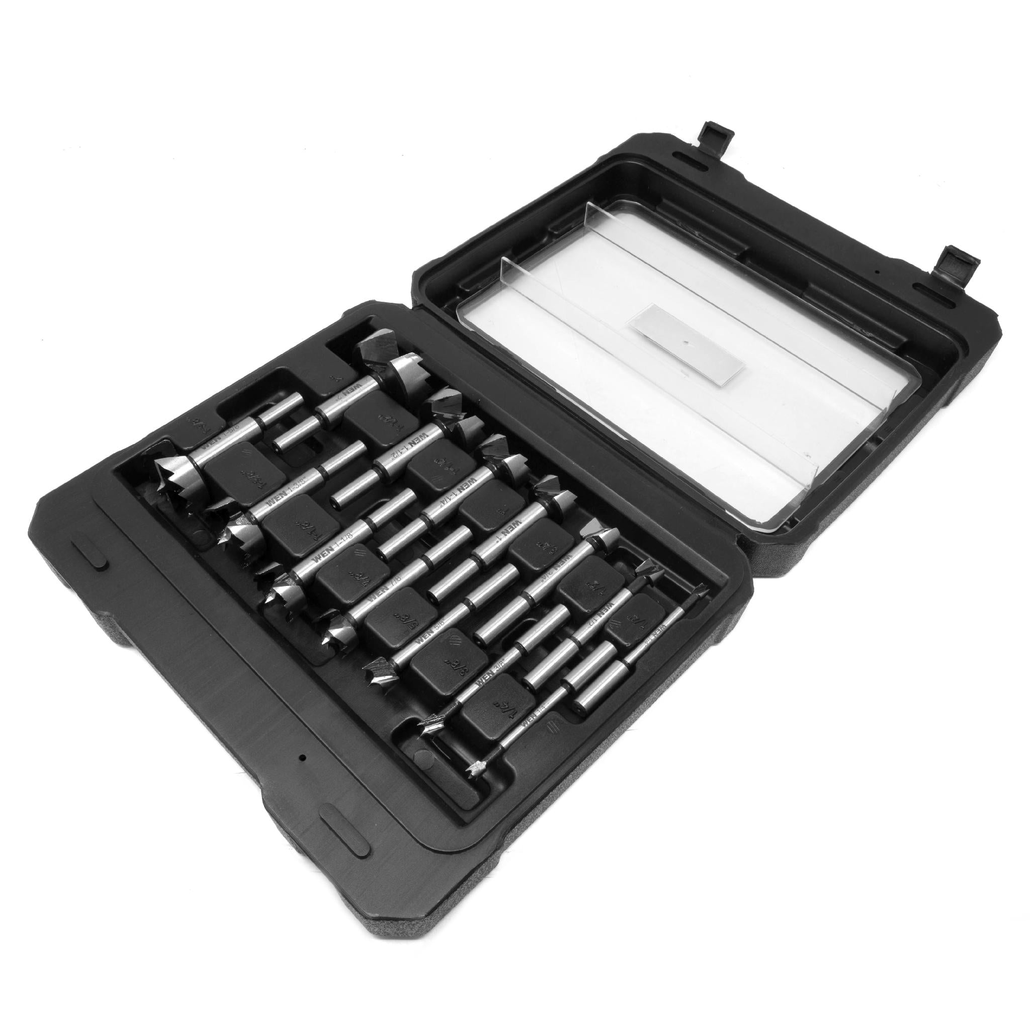 WEN FB5114 14-Piece Forstner Bit Set with Carrying Case - Premium Woodworking Drill Bits for Cabinets, Furniture & DIY Projects