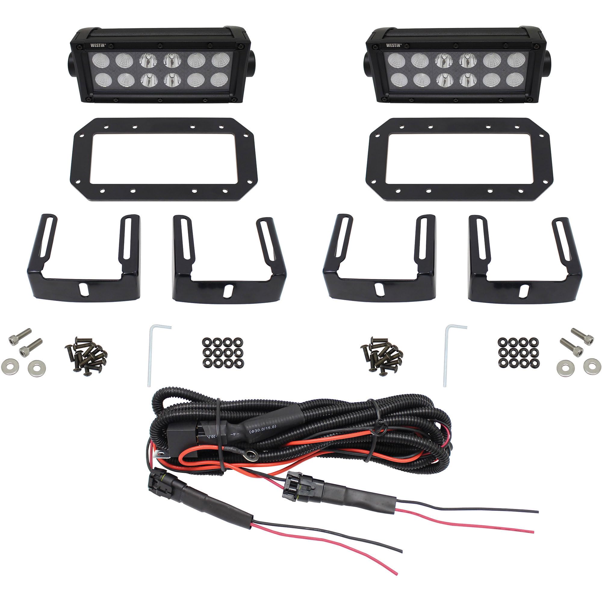 Westin 57-0025 HDX Flush Mount B-FORCE LED Light Kit - 6 Inch LED Lights (Set of 2) with Wiring Harness for Off-Road Trucks, Jeeps & SUVs - Perfect for Night Driving & Off-Road Adventures
