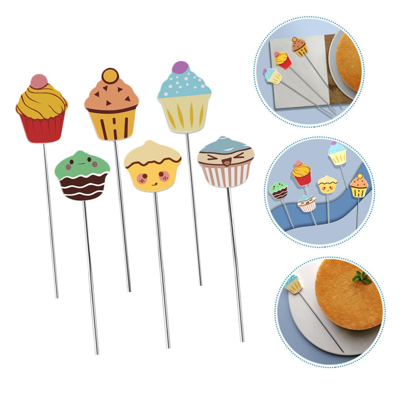 6-Piece Cake Test Pin Set - Metal Cake Tester Probe for Baking, Bread & Donuts - Essential Kitchen Baking Tools for Perfect Doneness (Ideal for Home Bakers & Professional Chefs)