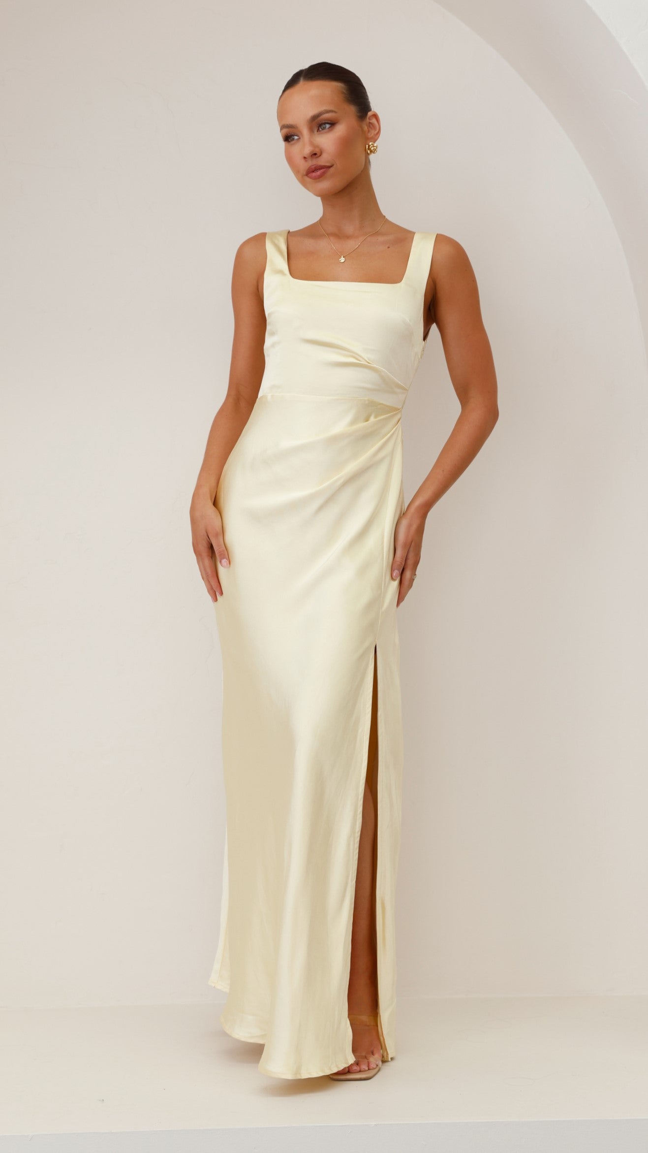 Alaria Maxi Dress for Women - Flowy Long Summer Dress in Yellow | Perfect for Beach, Vacation & Casual Outings