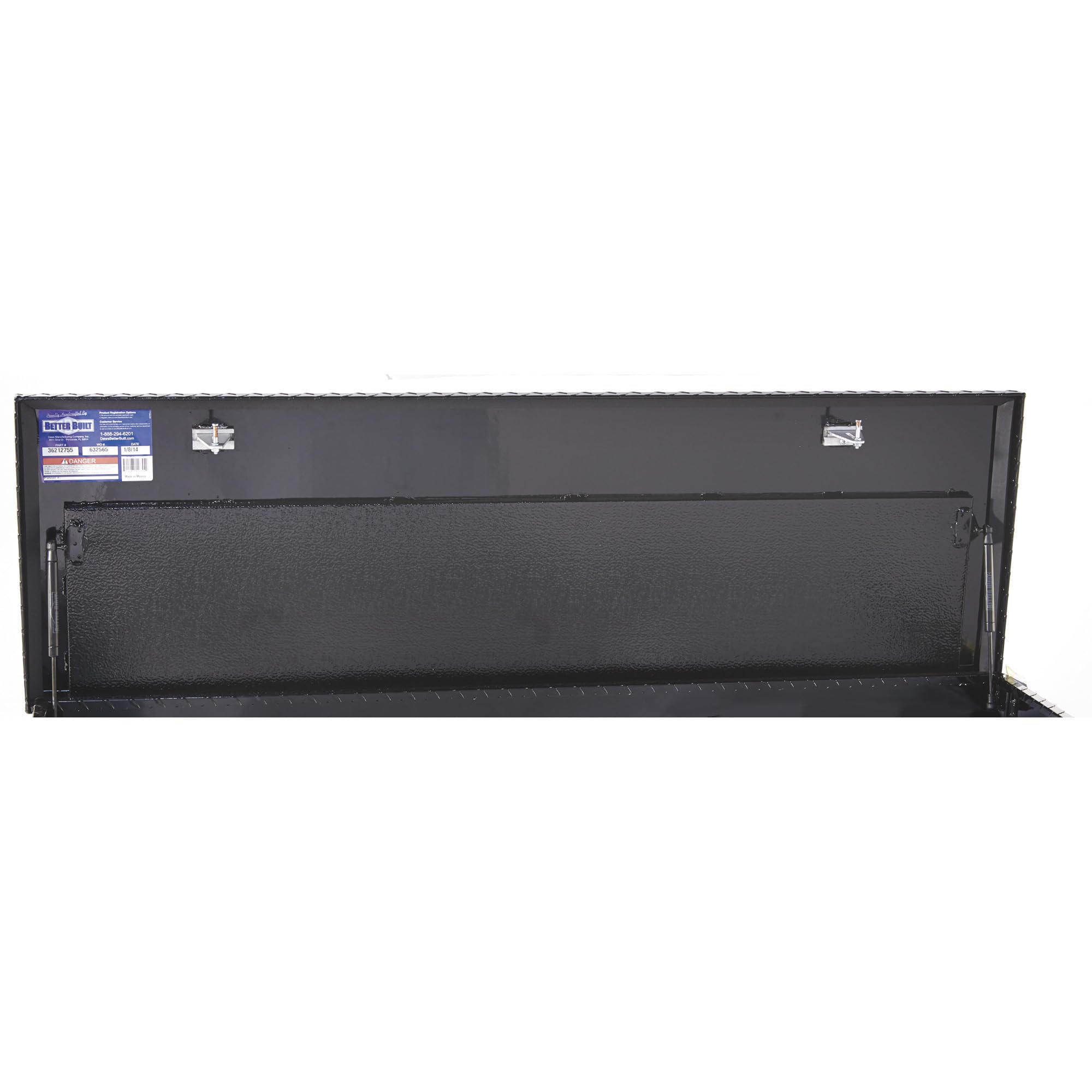 Northern Tool Chest Truck Tool Box - 56in Aluminum Tool Storage with Gloss Black Finish, Pull Handle Latches (56