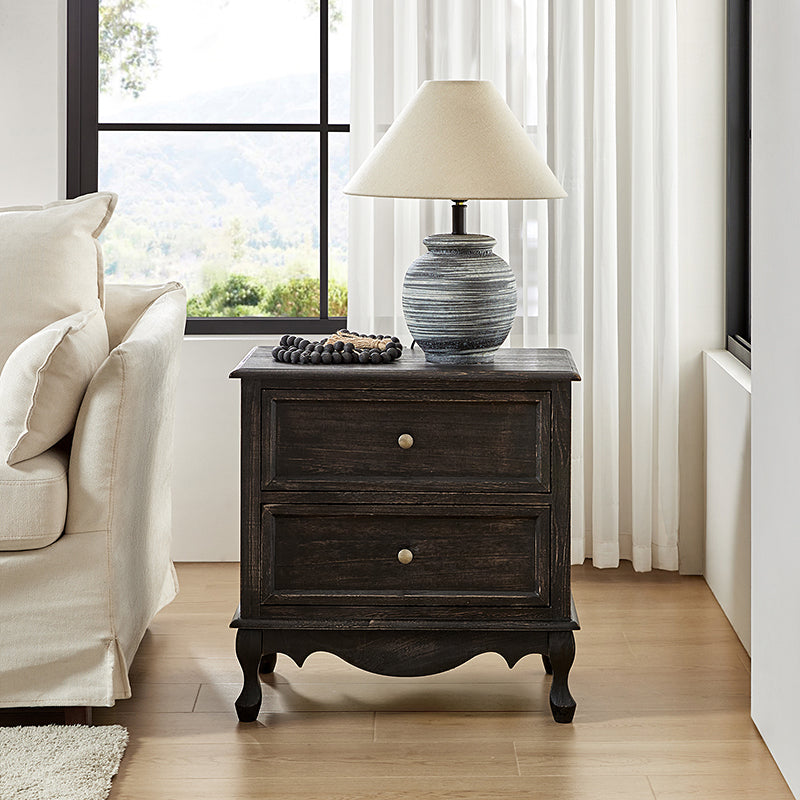 Galatea 24 Inch Tall 2-Drawer Nightstand Chest - Modern Bedside Table with Optional Styles for Bedroom, Living Room, or Office Storage