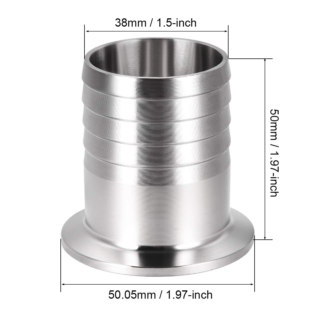 uxcell 1.988 Inch Flange to 1-1/2 Inch Hose Barb Adapter - 2 Pack for Water, Air & Fuel Lines - Perfect for Plumbing, Automotive & Industrial Applications