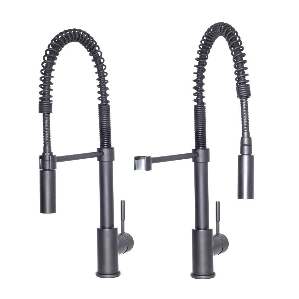 ZLINE Sierra Matte Black Pull Down Spring Single Handle Kitchen Faucet - Modern Sink Faucet for Home & Restaurant Use (SRA KF MB)