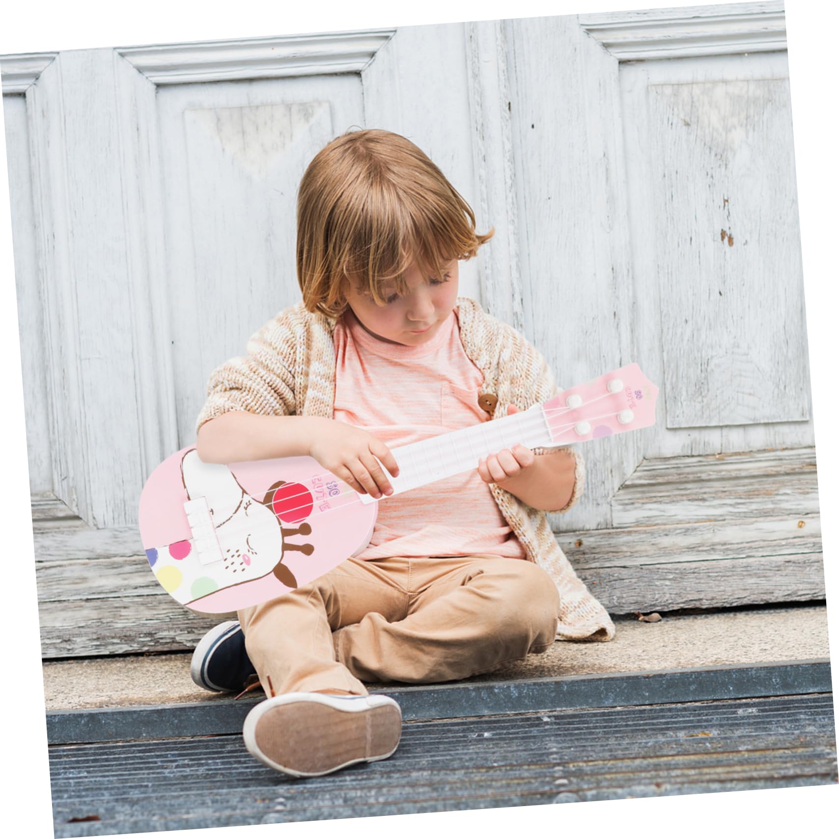 iBasenice 2-Piece Kids Toy Ukulele Set - Colorful ABS Plastic Mini Guitar Musical Instrument for Children | Perfect for Birthday Gifts, Music Learning & Pretend Play