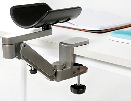 Ergonomic Computer Arm Stand - Adjustable Laptop & Desk Support for Home & Office - Flexible Elbow Rest & Wrist Support - Perfect for Desk Chairs & Workspaces (Gray) - Ideal for Long Hours of Typing, Gaming & Office Work