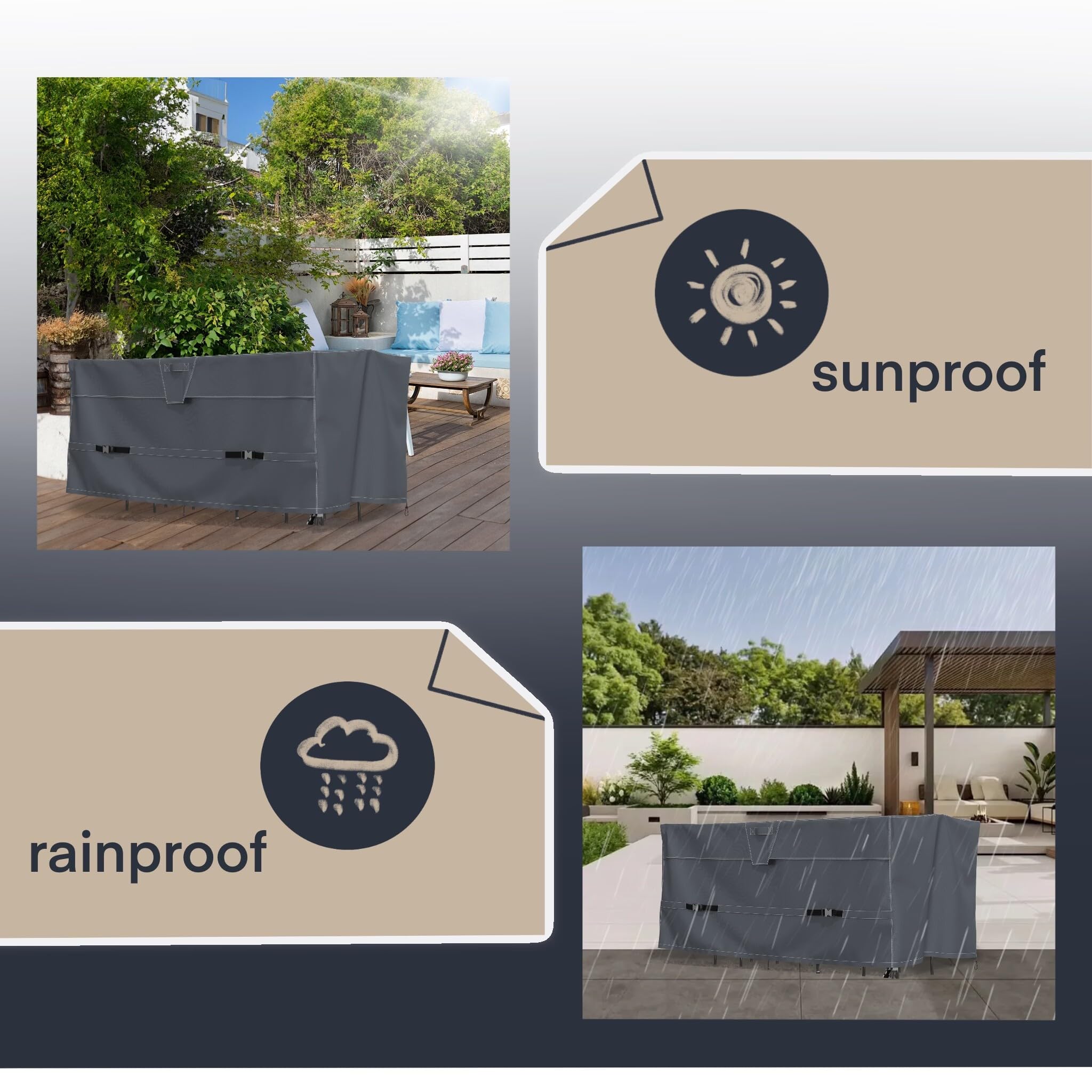 Heavy Duty Waterproof Outdoor Bistro Set Cover 80 Inch - All Weather Protection Patio Furniture Cover with Air Vents (80