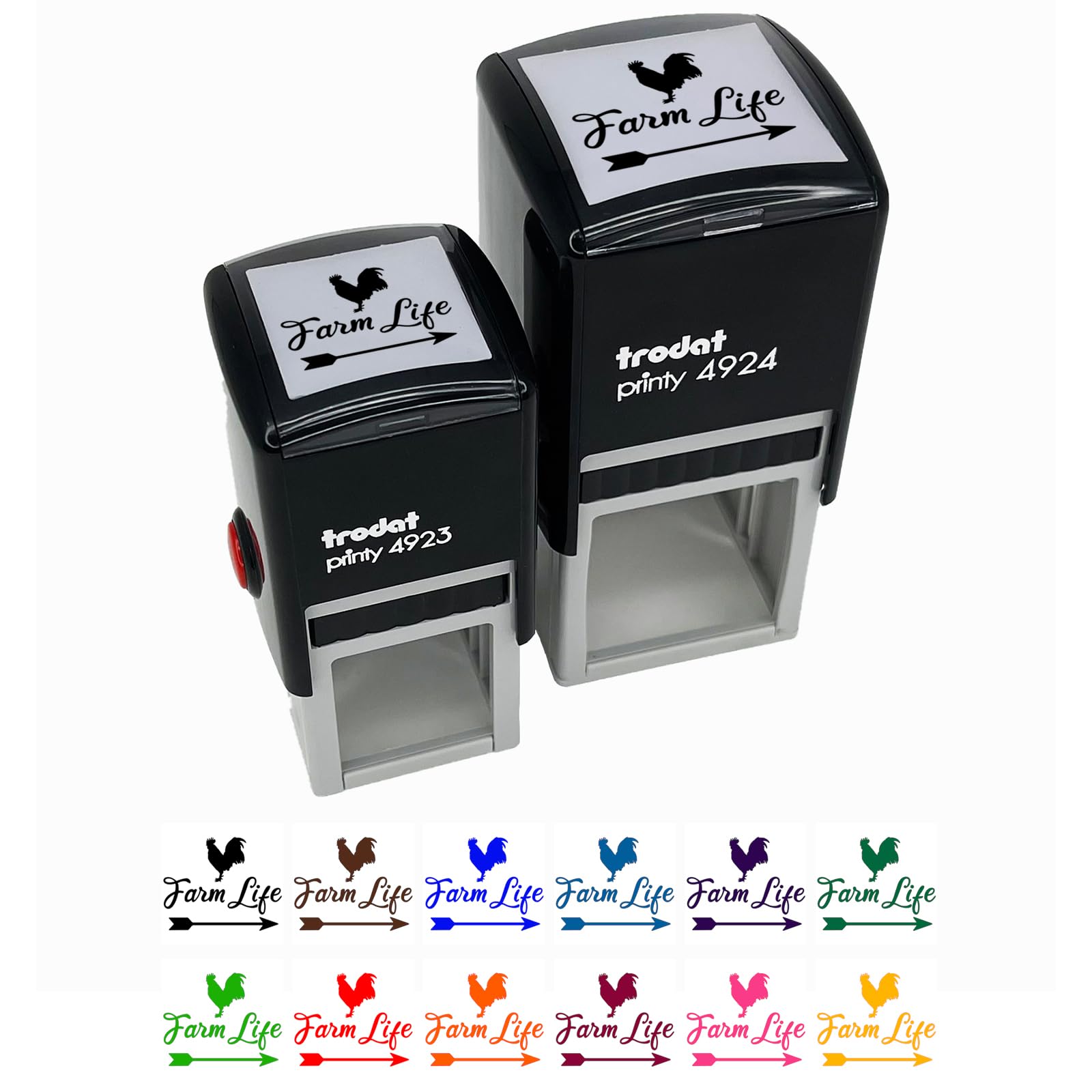 Farm Life Rooster Arrow Weathervane Self-Inking Rubber Stamp - 1 Inch Small Stamp with Black Ink - Perfect for Scrapbooking, Card Making, and DIY Crafts
