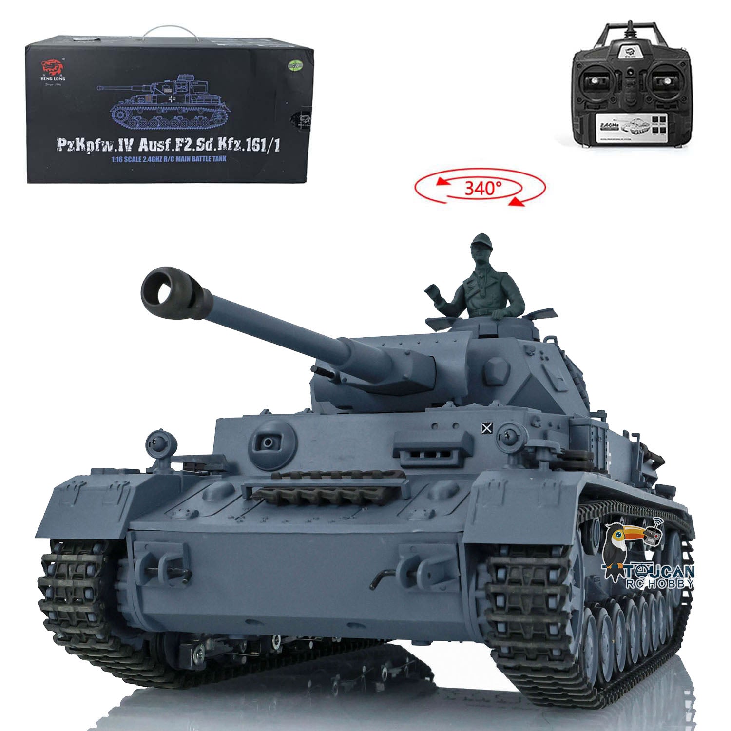 1:16 Scale Henglong German Panzer IV F2 RTR RC Tank - 2.4Ghz Remote Control with BB Shooting & IR Battle System - Ready to Run Tank Model for Adults & Kids - Outdoor Play, Collecting & Historical Reenactment