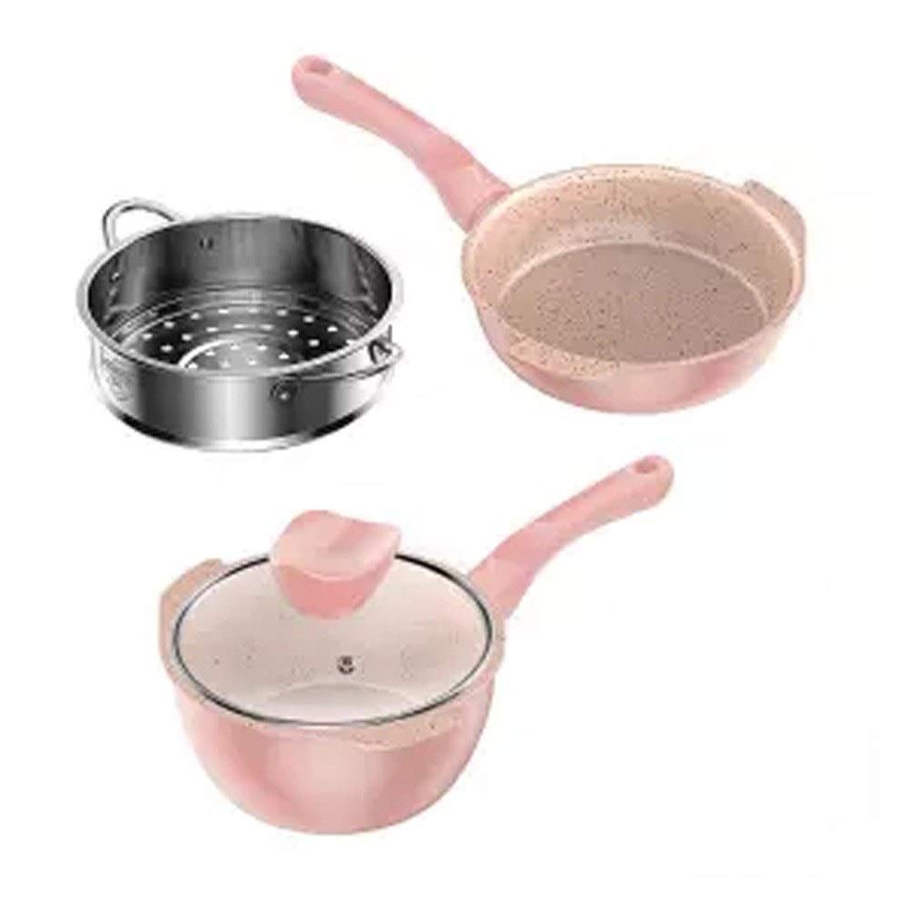 EODNSOFN Non-Stick Baby Food Cookware Set - Maifan Stone Milk Pot, Soup Pot & Omelette Pan for Infants | Safe & Durable Cooking Pots for Kids | Perfect for Homemade Baby Food, Toddler Meals & Family Cooking (Color: B)