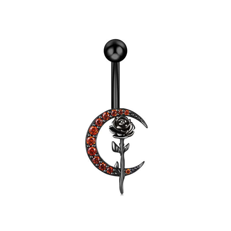 14G Goth Black Widow Vampire Bat Dangle Belly Button Rings - Body Jewelry for Piercing | Perfect for Halloween, Gothic Fashion & Alternative Style