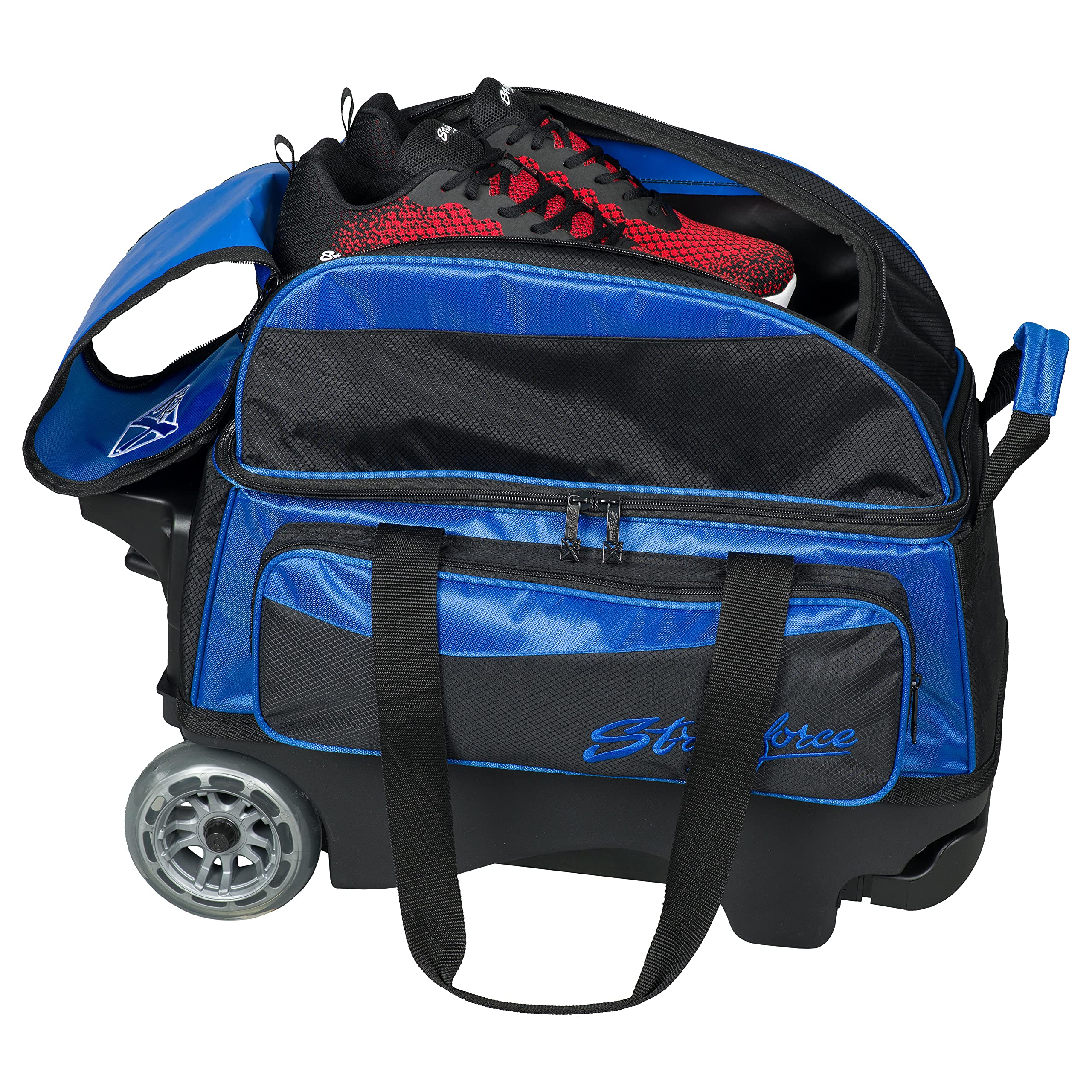 Strikeforce Konvoy Two Ball Roller Bowling Bag - Royal Blue | Durable Bowling Ball Carrier with Wheels for Easy Transport | Perfect for League Play, Tournaments & Practice Sessions