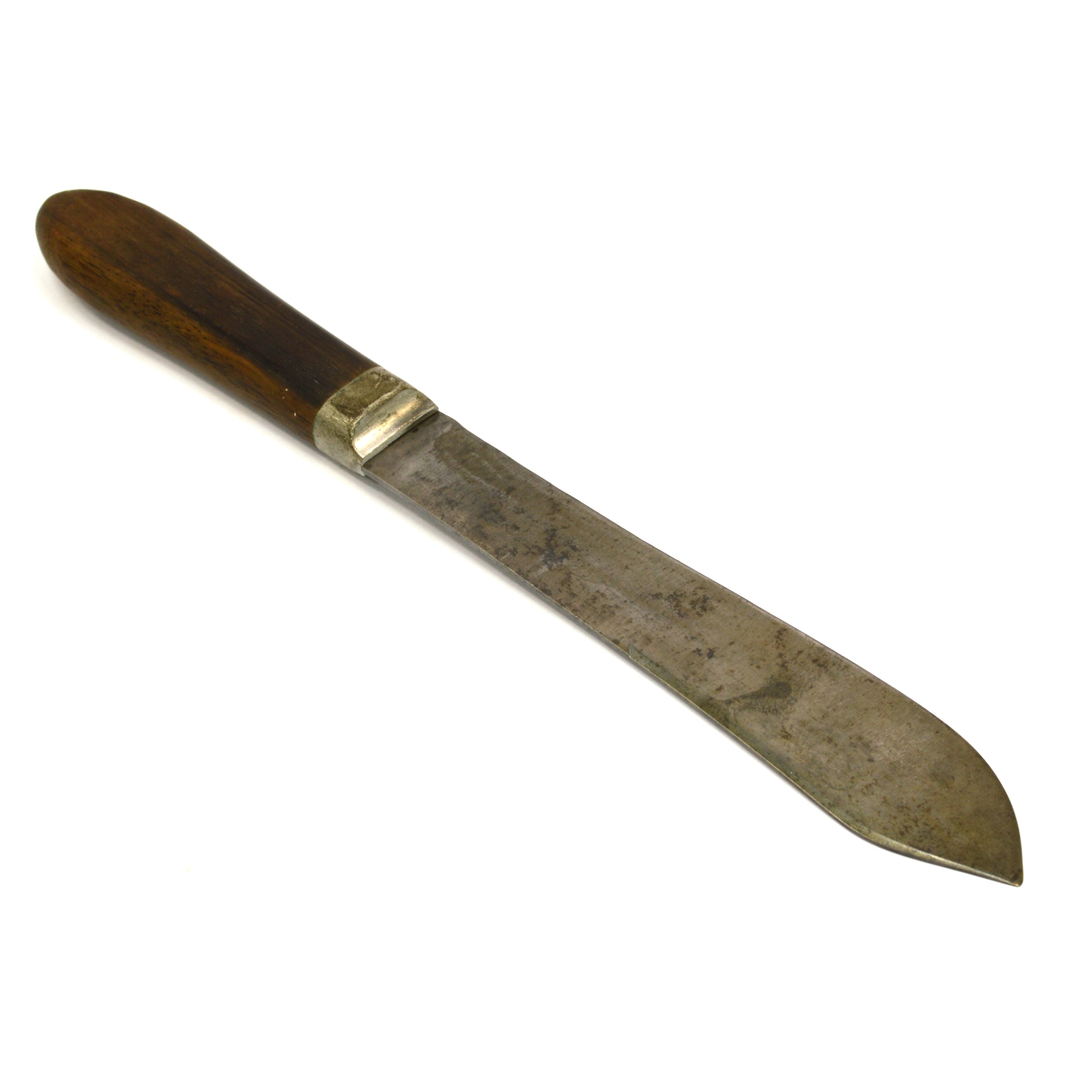 Vintage J. Russell Green River Works Knife with Script Logo & Pewter Bolstered Handle - Hunting, Camping, and Outdoor Survival Tool
