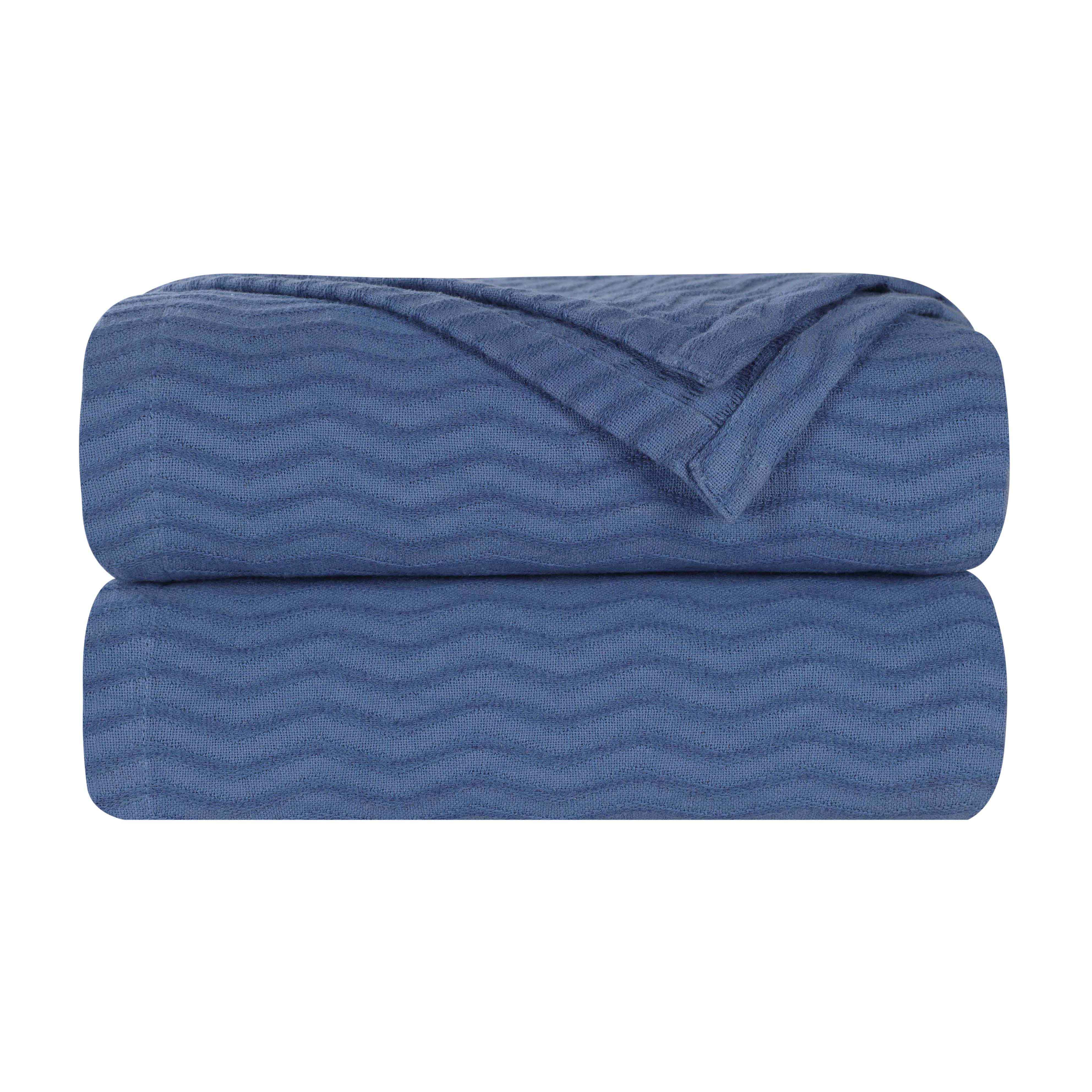 Jena Cotton Textured Chevron Lightweight Woven Blanket - Soft & Breathable Throw for Sofa, Bed & Outdoor Use - Cozy Home Decor & Picnic Essential