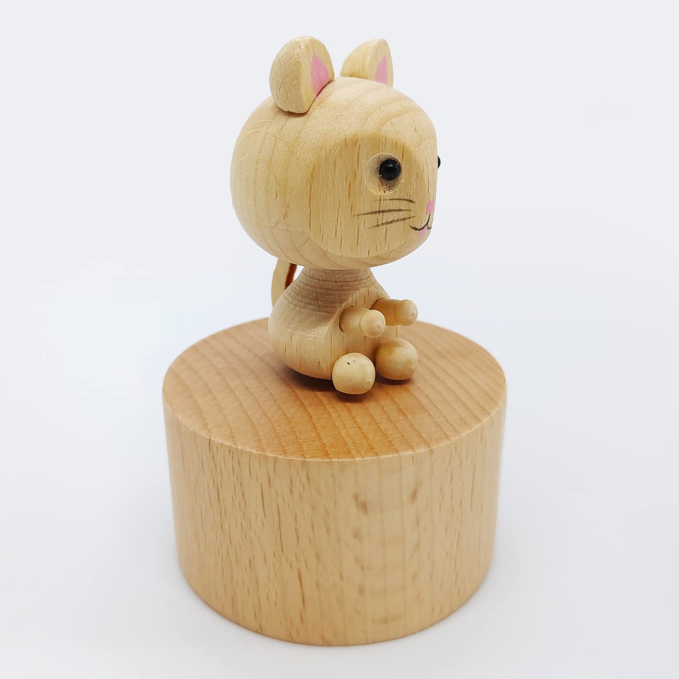 Adorable Mini Kitten Music Box - Handcrafted Wooden Mechanical Cat Music Box Plays 'Castle in the Sky' - Perfect Gift for Kids, Boys & Girls - Birthday, Christmas & Nursery Decor Musical Gift