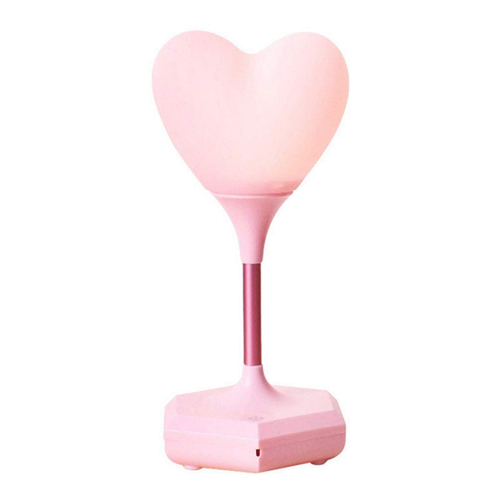YESBAY LED Desk Lamp with USB Charging - Eye-Caring Dimmable Touch Control Table Lamp, Pink Night Light for Study, Work & Reading | Perfect for Bedroom, Office and Dorm Room Use