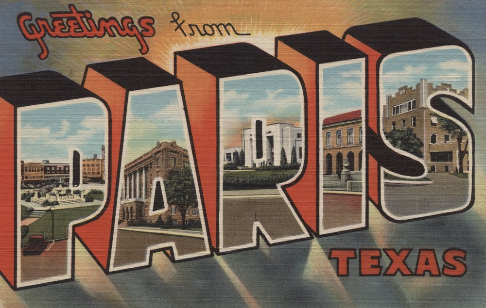 Lantern Press Greetings from Paris Texas - 12x18 Inch Vintage Wall Art Poster for Home & Office Decor - Perfect for Living Room, Bedroom or Gift