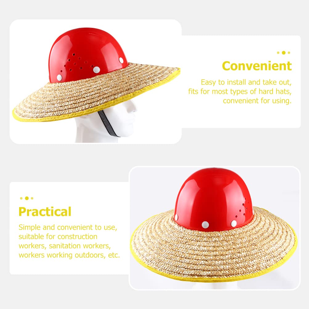 iplusmile Sombrero Hard Hat Sun Shade - Straw Helmet with Wide Brim for Sun Protection - Ideal for Construction Workers, High-Altitude Work, and Outdoor Activities like Climbing, Hiking, and Gardening