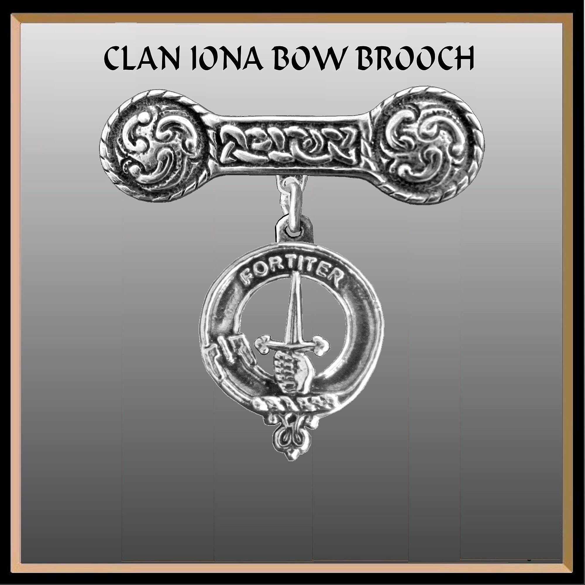 MacAlister Clan Crest Iona Bar Brooch - Sterling Silver Scottish Jewelry for Tartan Shawls & Kilts - Perfect for Weddings, Highland Games & Celtic Events