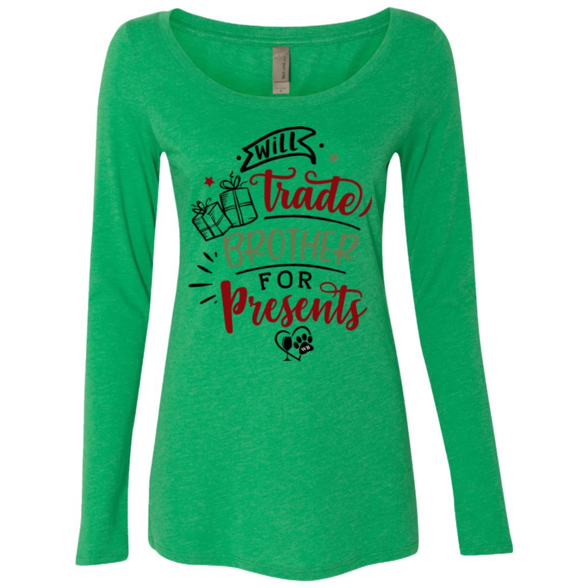 WineyBitches.Co Women's Tri-Blend Long Sleeve Scoop Neck T-Shirt - Soft Comfort Fit for Casual Wear, Lounging & Wine Nights