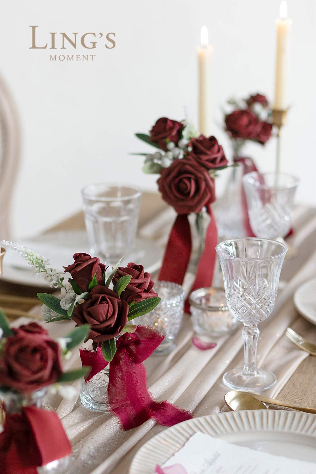 Burgundy Rose Buds for Wedding Bouquets & Home Decor