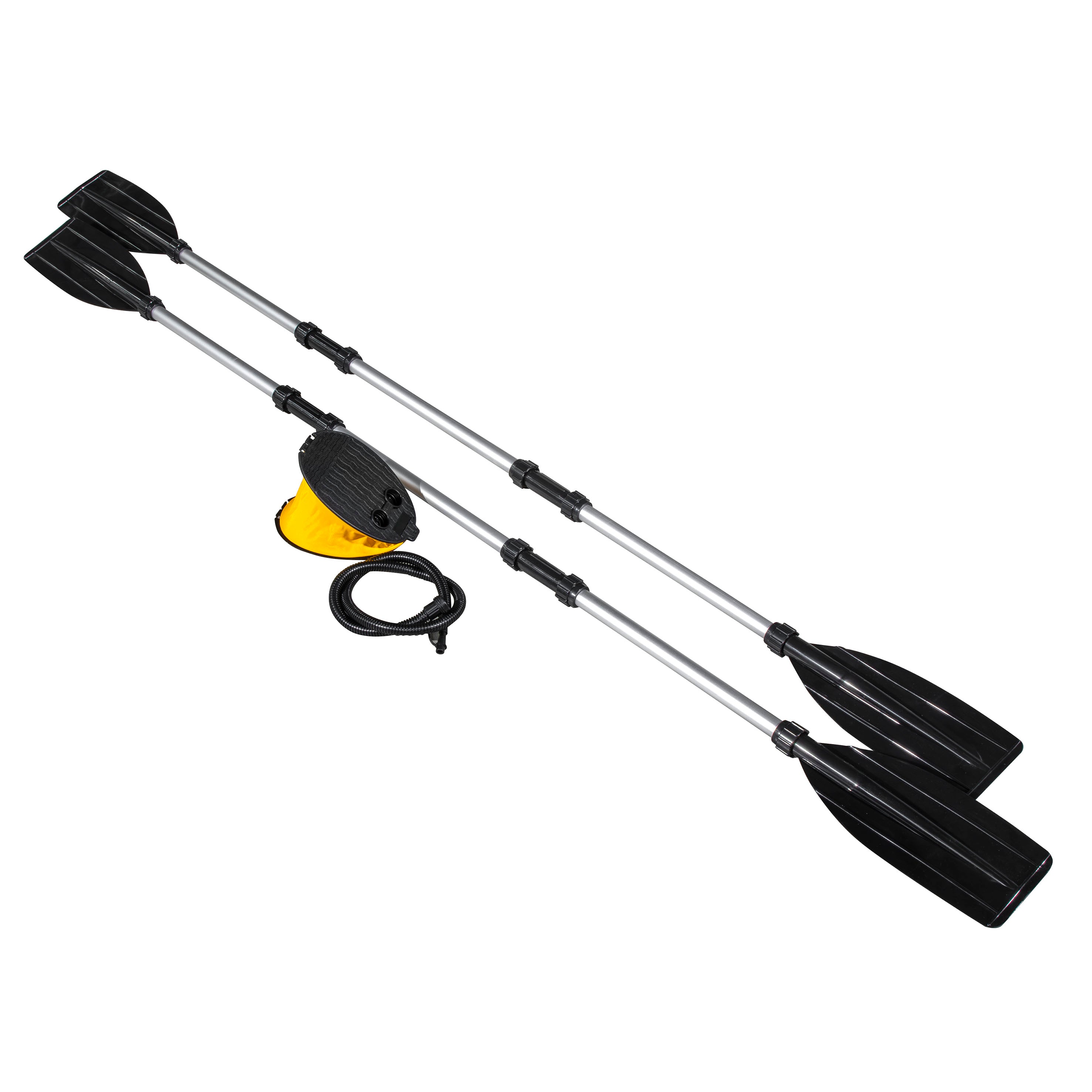 **Inflatable 2-Person Kayak Canoe Set - Blue/Yellow/White - Includes Pump, Carry Bag & 2 Aluminum Paddles (DL155) - Perfect for Lakes, Rivers & Outdoor Adventures**