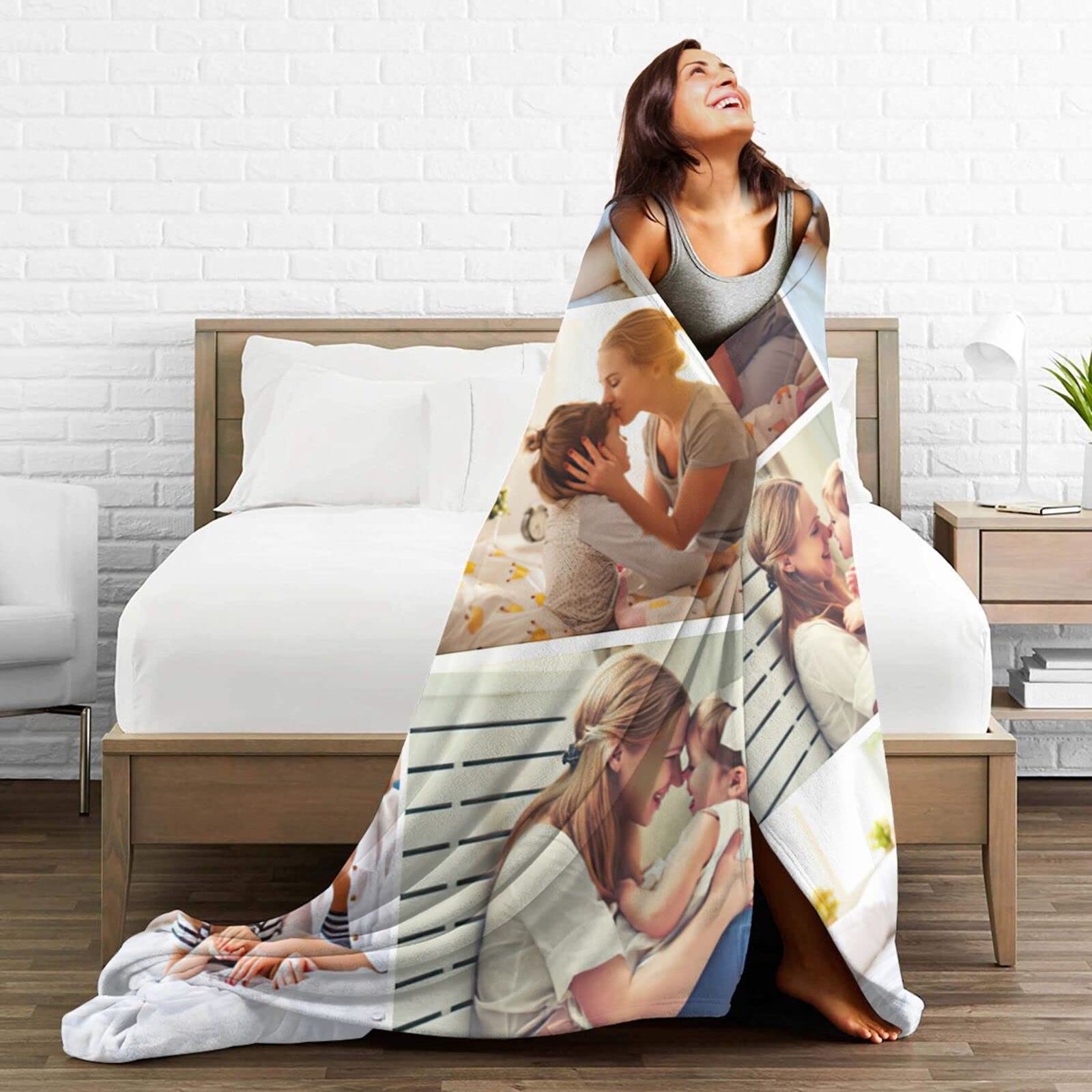 Personalized Photo Blanket - Custom Collage Throw Blanket for Kids, Adults & Family - Unique Gift & Keepsake for Birthdays, Anniversaries & Holidays - Cozy Home Decor for Bedroom, Sofa & Travel