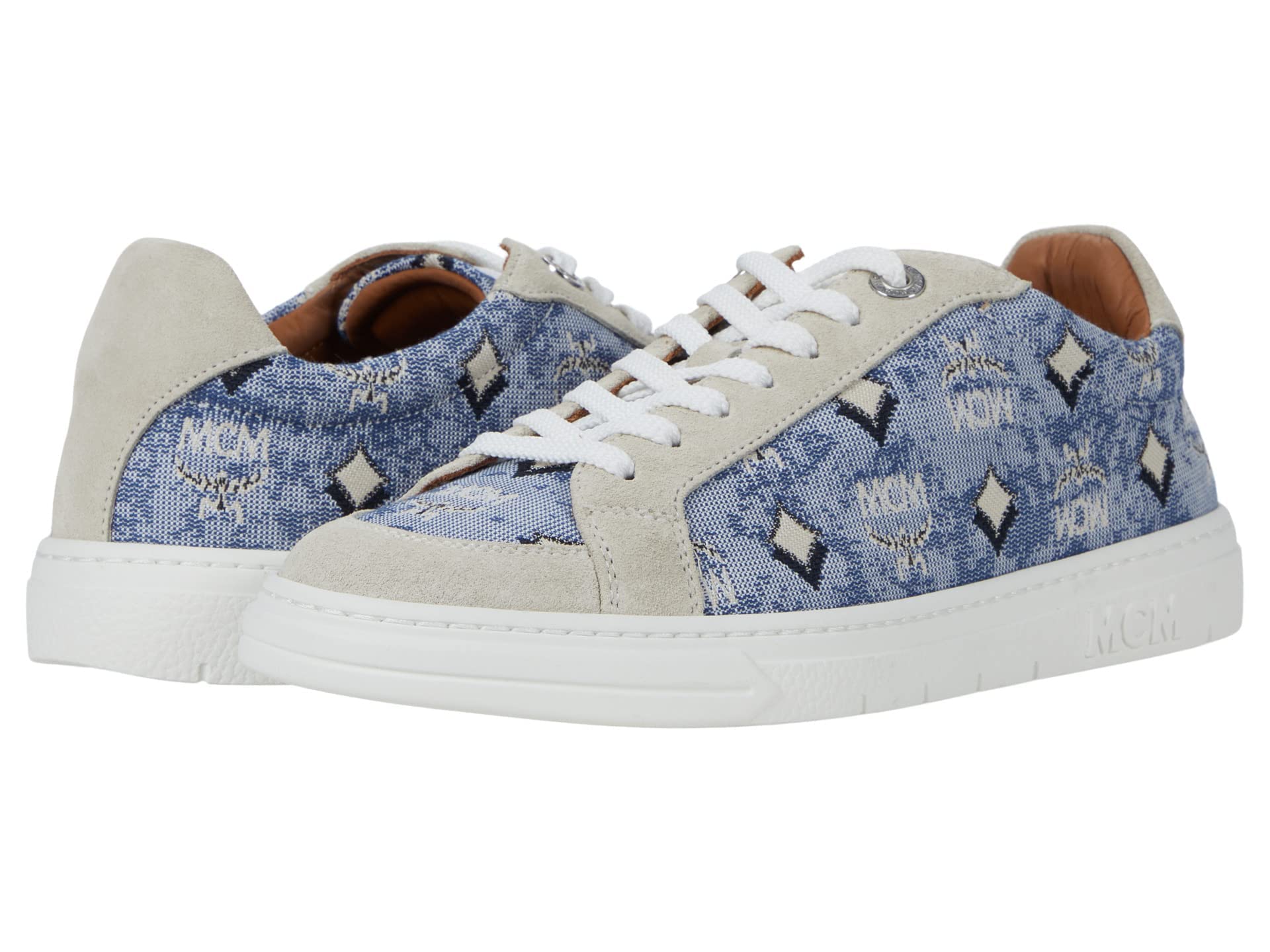 MCM Vintage Monogram Jacquard Sneakers for Women - Luxury Designer Casual Shoes with Signature Logo - Perfect for Streetwear, Travel & Everyday Fashion