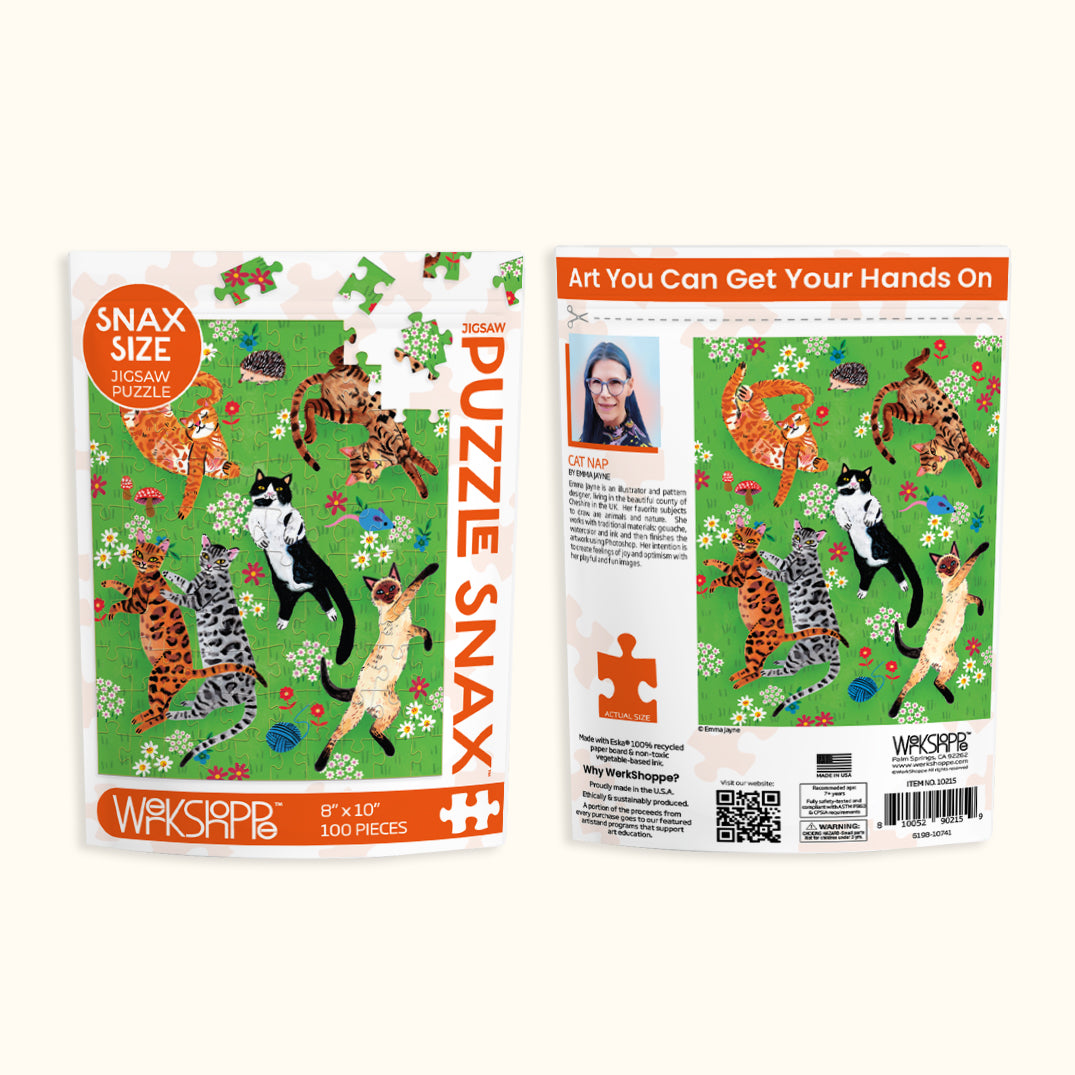 100 Piece Cat Nap Jigsaw Puzzle for Adults & Kids - Fun Family Activity, Relaxing Brain Teaser for Home & Office