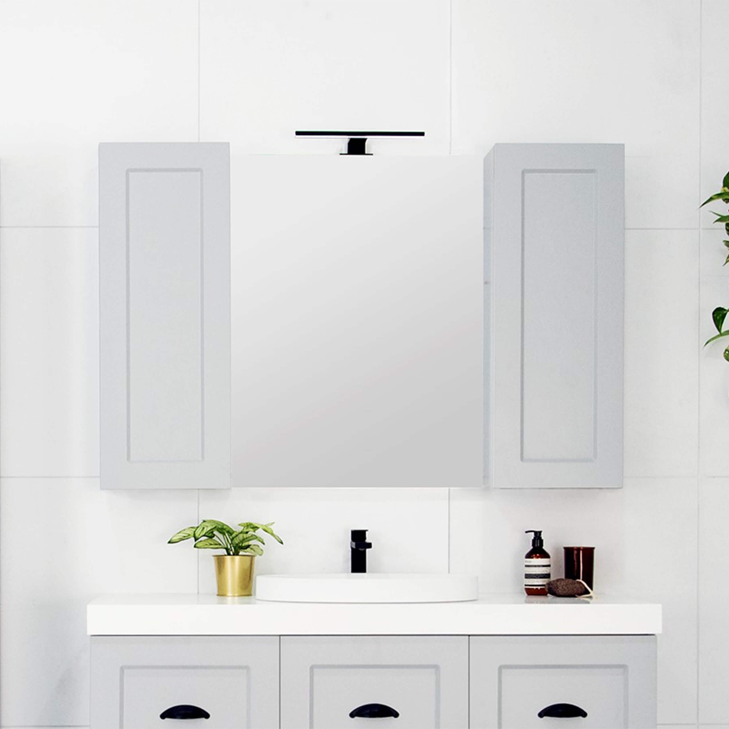 ADP Daylight Framed LED Mirror Rectangle - Vanity Bathroom Mirror with Adjustable Brightness & Anti-Fog for Makeup, Shaving & Home Decor