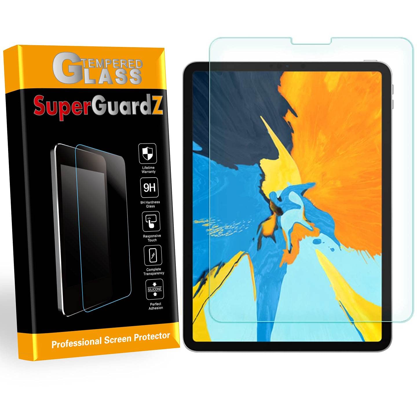SuperGuardZ 2-Pack Tempered Glass Screen Protector for iPad Pro 12.9 (2018/2020) - 9H Hardness, 0.3mm Ultra-Thin, Anti-Scratch & Bubble-Free with Lifetime Replacement - Perfect for Work, Travel & Daily Protection