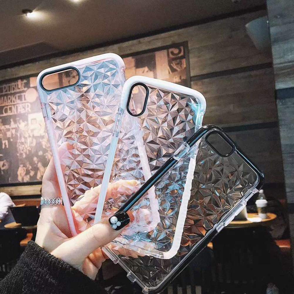 LINASHI Diamond Cut Shockproof Clear TPU Phone Case - Compatible with iPhone 7/8/11 Pro/XS/XR - Slim Protective Cover with Anti-Scratch Design | Perfect for Everyday Use, Work & Travel