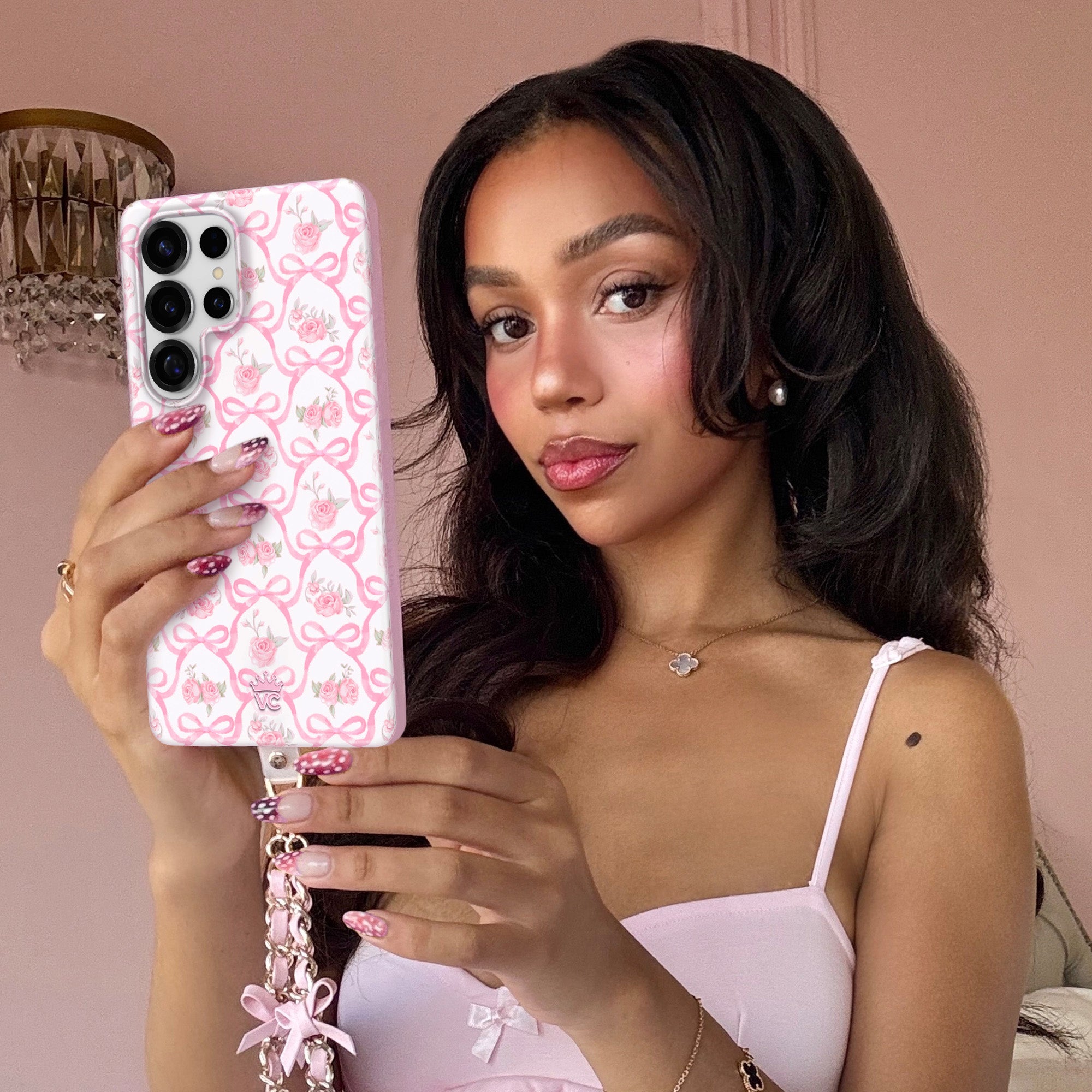 Cute Pink Bow Samsung Phone Case - Elegant & Protective Cover for Samsung Galaxy [Model] - Perfect for Everyday Use, Gifts & Special Occasions