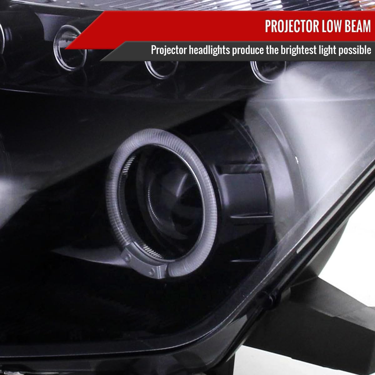 Glossy Piano Black Tinted LED Projector Headlights Compatible with 2003-2005 Models - Perfect for Night Driving & Car Customization
