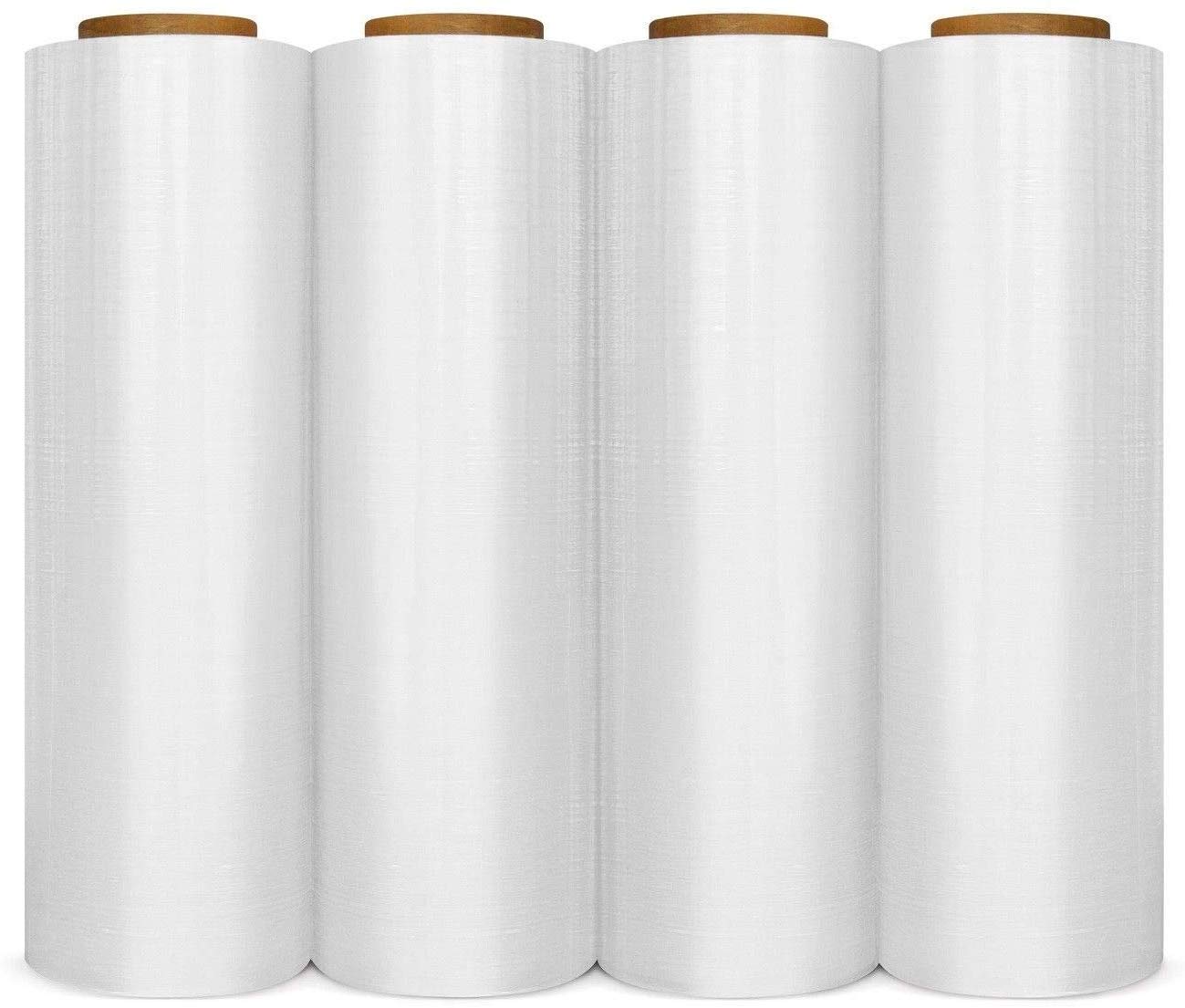 PATRON 18 Inch Heavy Duty Stretch Wrap Film - 1500 SQ FT, 80 Gauge Pallet Wrap for Shipping & Moving - 4 Rolls - Ideal for Warehouse, Logistics & Home Storage