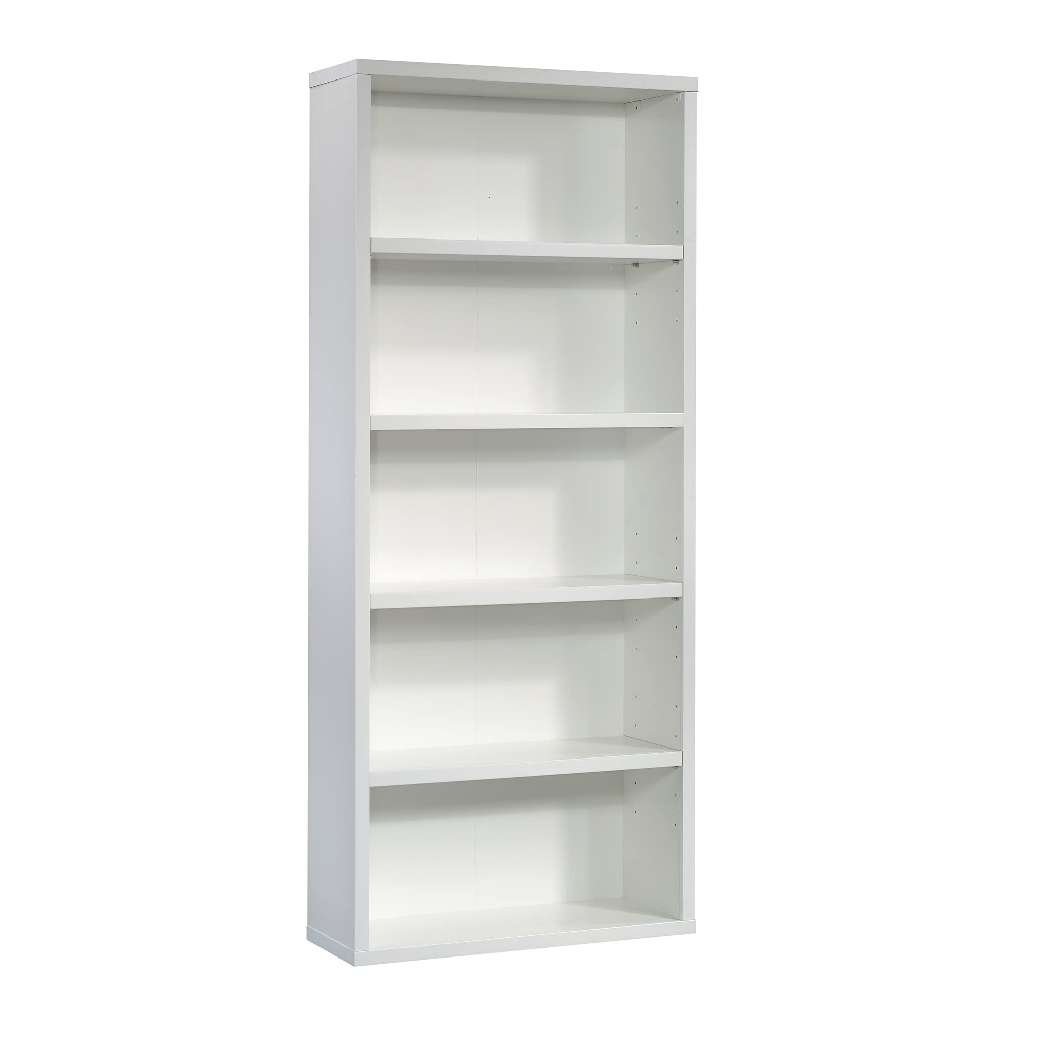 Sauder 5-Shelf Bookcase for Living Room, Home Office & Bedroom - Soft White Finish Storage Shelf for Books, Decor & Organizing