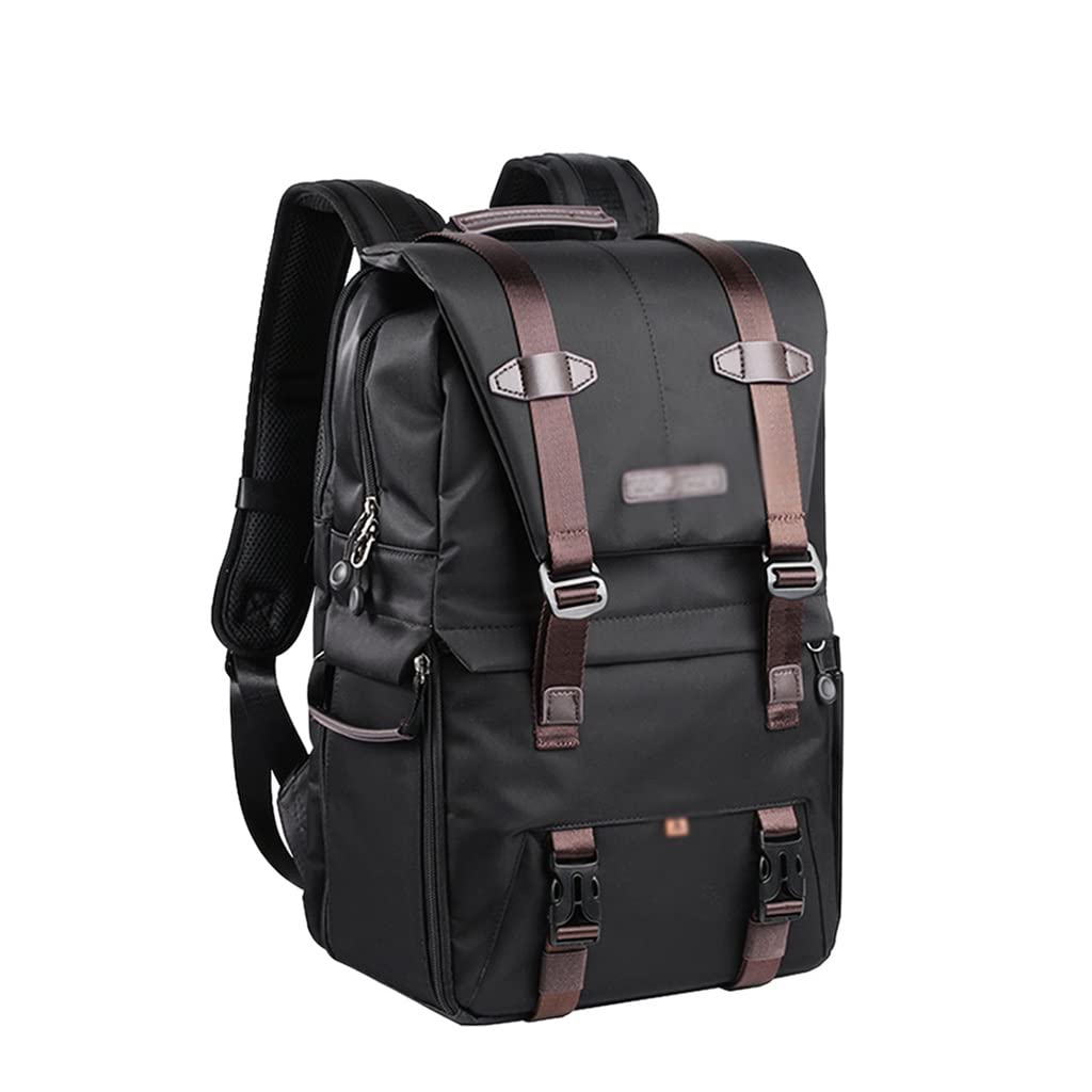 **DXMRWJ Waterproof Camera Backpack for Photographers - Side Access DSLR Bag with Tripod Straps & Rain Cover - Fits 15.6