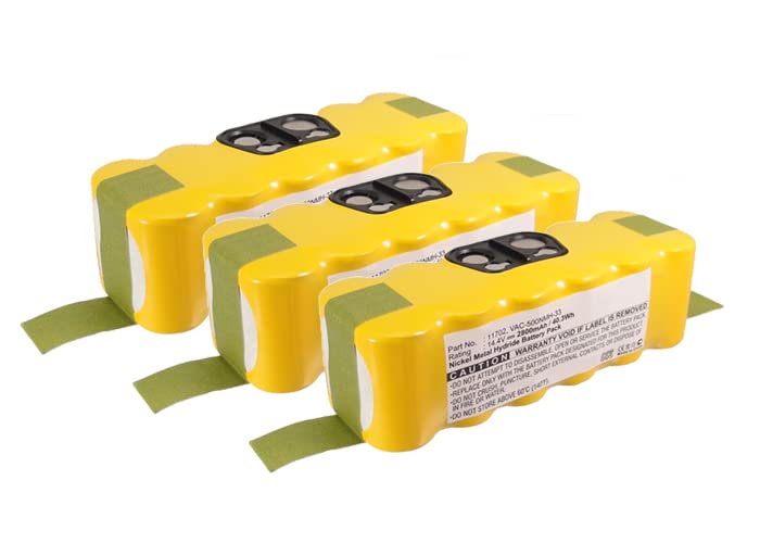 Synergy Digital Vacuum Cleaner Replacement Batteries - 3 Pack Ni-MH 14.4V 3500mAh Compatible with iRobot Roomba 790 - Perfect for Home Cleaning & Pet Hair Removal