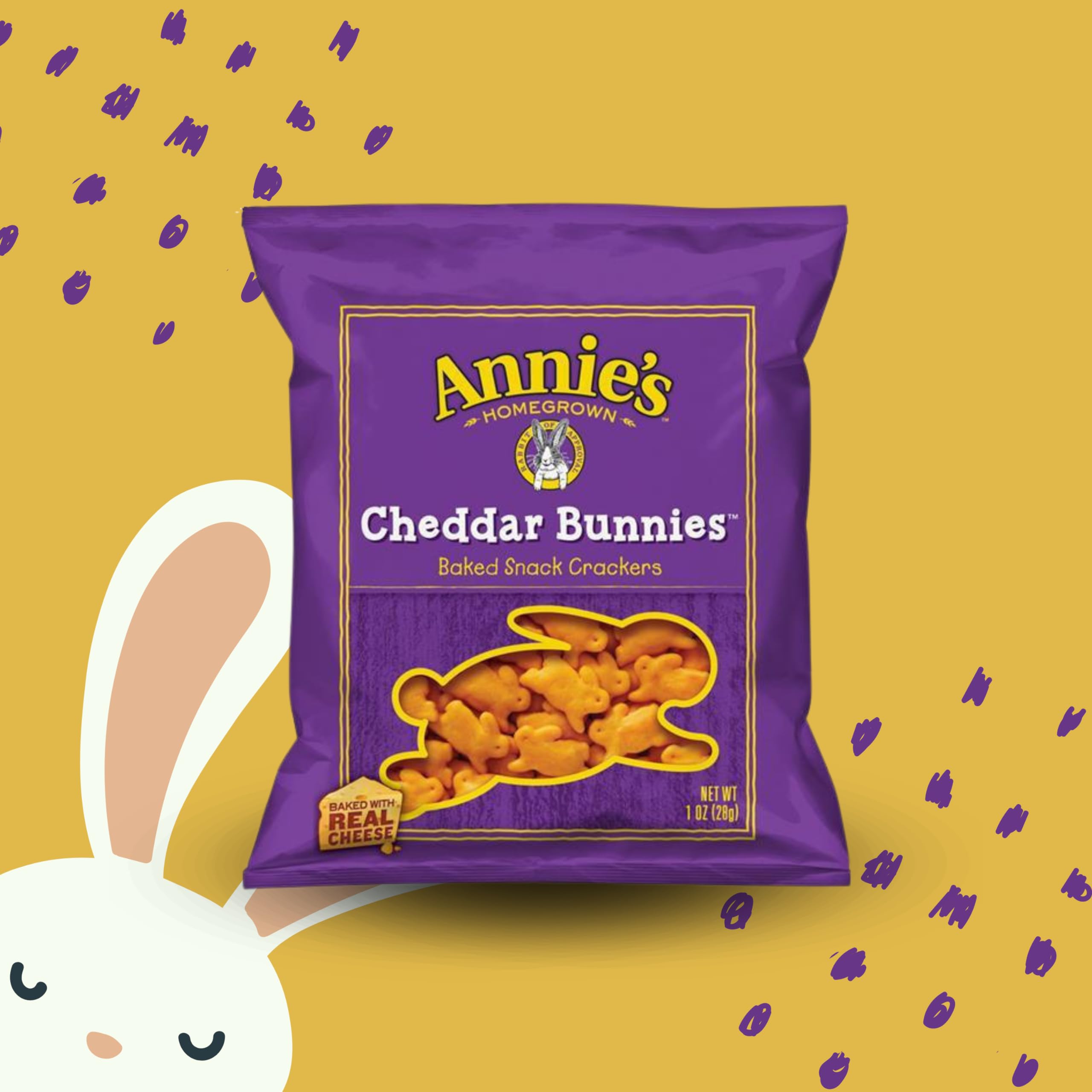 Organic Annie's Cheddar Bunny Crackers Variety Pack - 36 Count | USDA Certified Organic, Baked Snacks | No Artificial Colors or Preservatives | Perfect for Kids Lunchboxes, Birthday Parties & Healthy Snacking