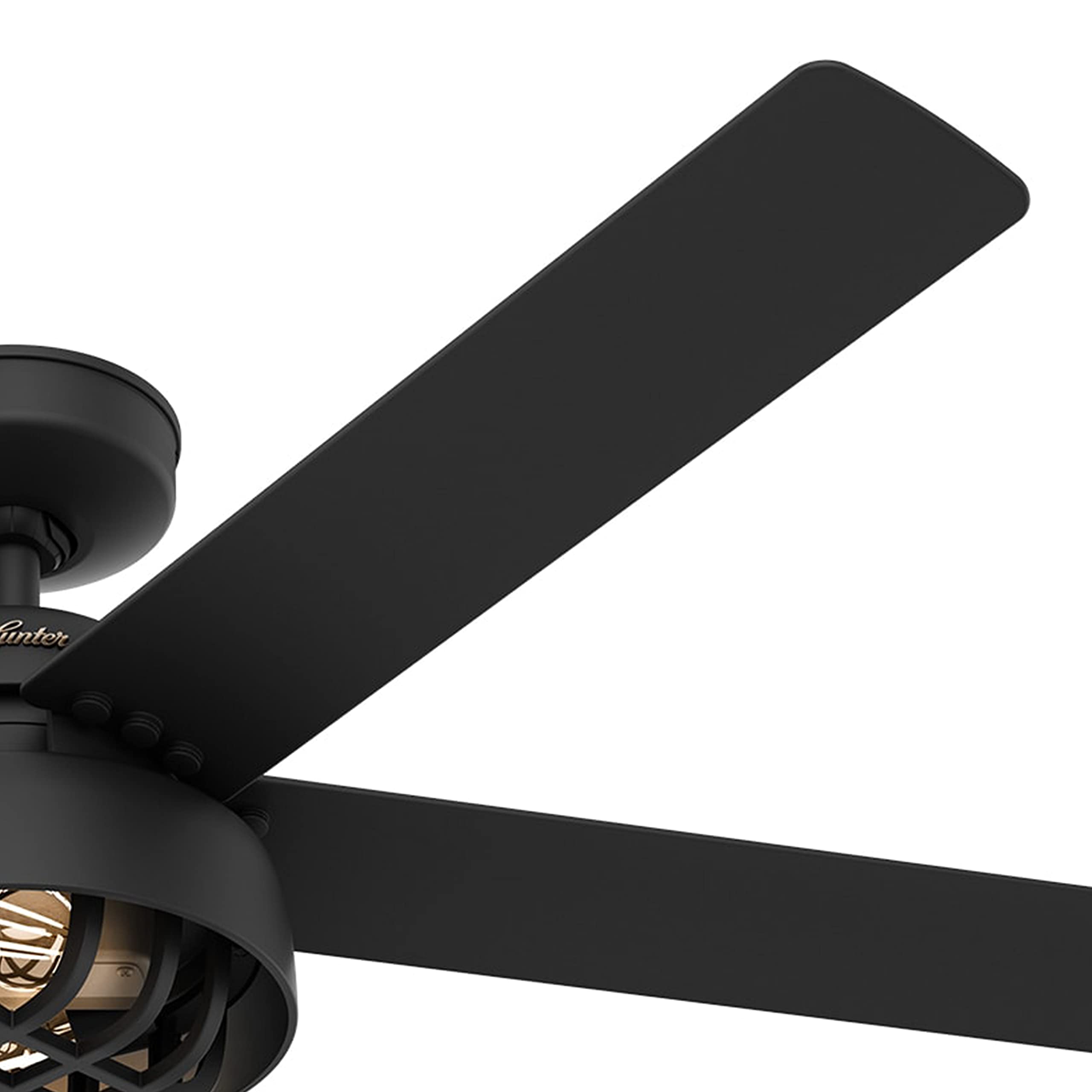 Hunter Fan 52 Inch Matte Black Outdoor Ceiling Fan with LED Light Kit & Remote Control - Damp Rated for Patio, Porch, Gazebo - Energy Efficient & Weather Resistant (Renewed)
