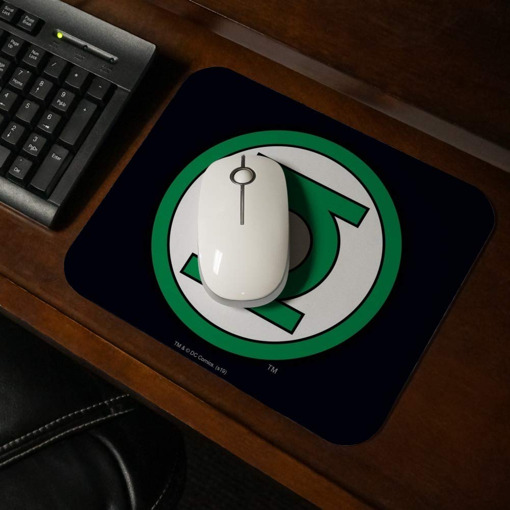 Green Lantern Logo Low Profile Thin Gaming Mouse Pad - Non-Slip Rubber Base for PC, Laptop, Office & Home Use - Perfect for Gamers, Graphic Designers & Workstations