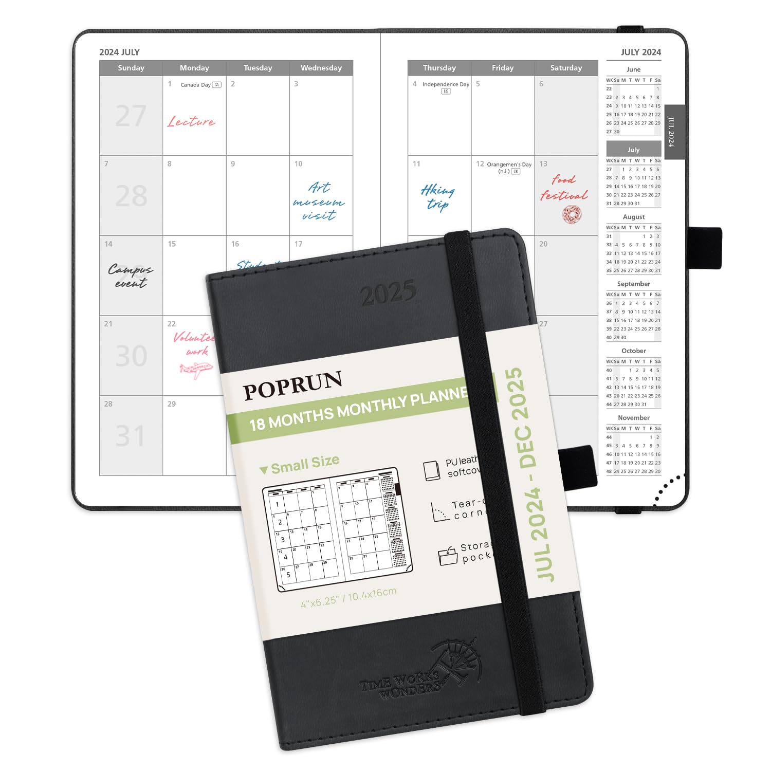 POPRUN 2024-2025 18-Month Planner (July 2024-December 2025) - Pocket-Sized 4