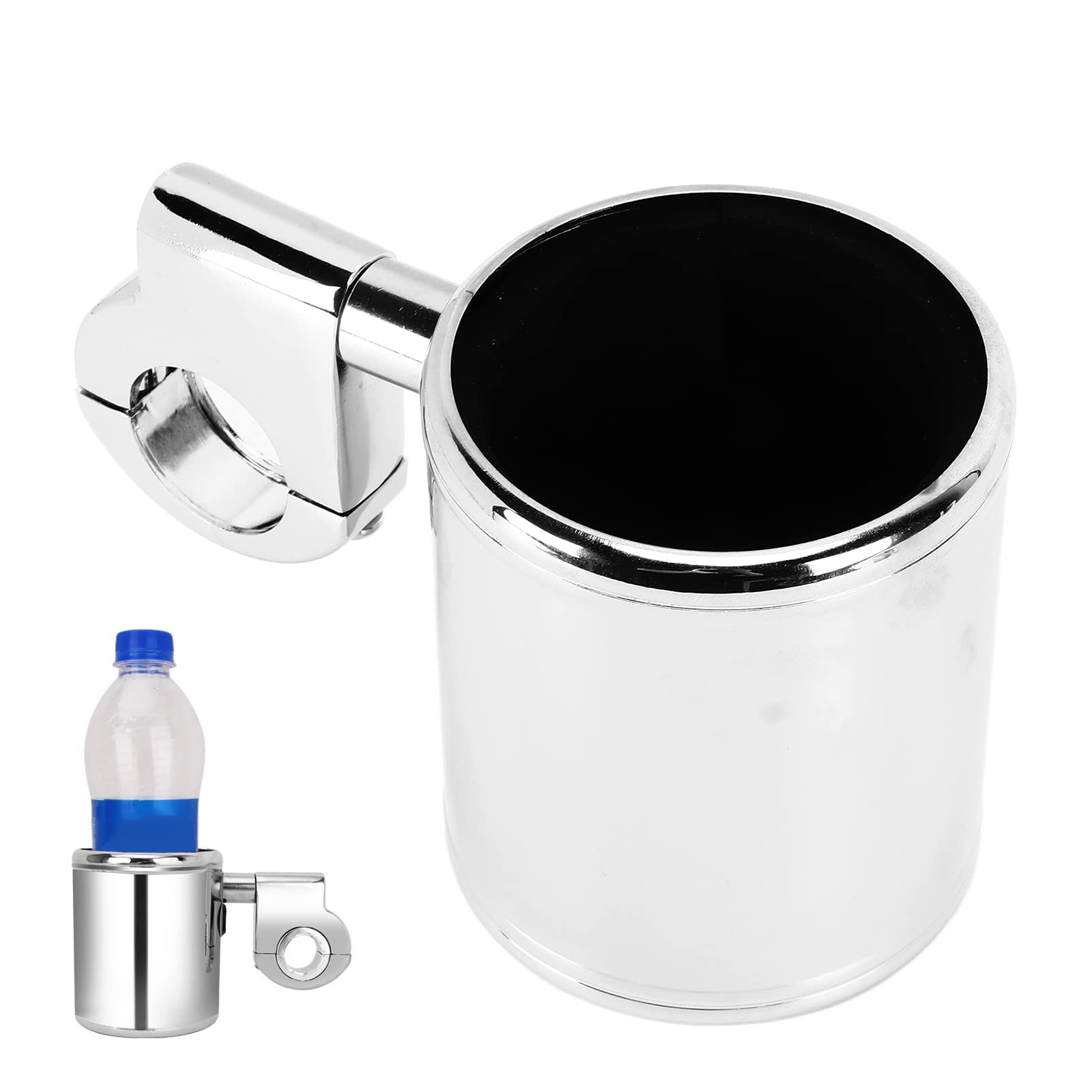 Universal Motorcycle ATV Cup Holder - Adjustable 22-32mm Handlebar Mount, Aluminum Alloy Chrome Mirror Polished - Perfect for Harley, Honda, Yamaha & Off-Road Adventures - Keep Drinks Secure While Riding