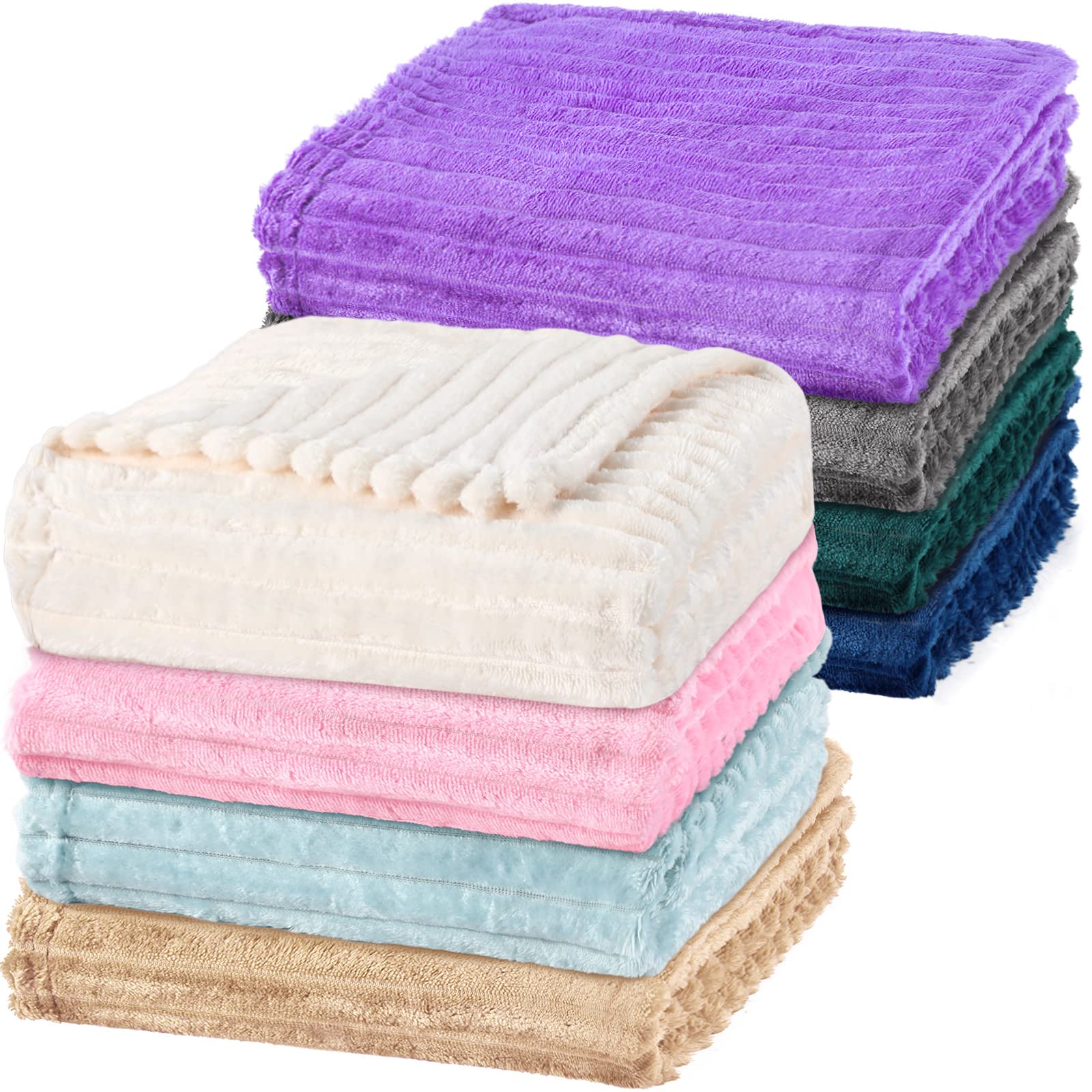 8-Piece Soft Flannel Fleece Baby Blankets for Toddlers - 30