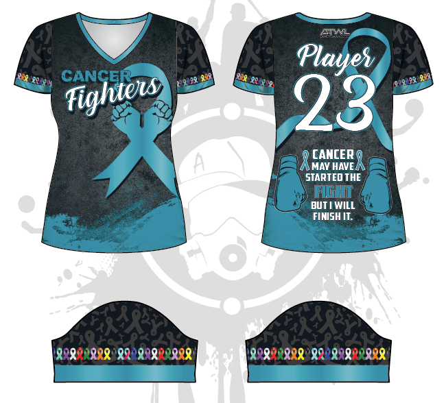Cancer Fighters Women's Jersey - Comfortable & Inspirational Apparel for Survivors & Supporters - Perfect for Fundraisers, Walks & Awareness Events