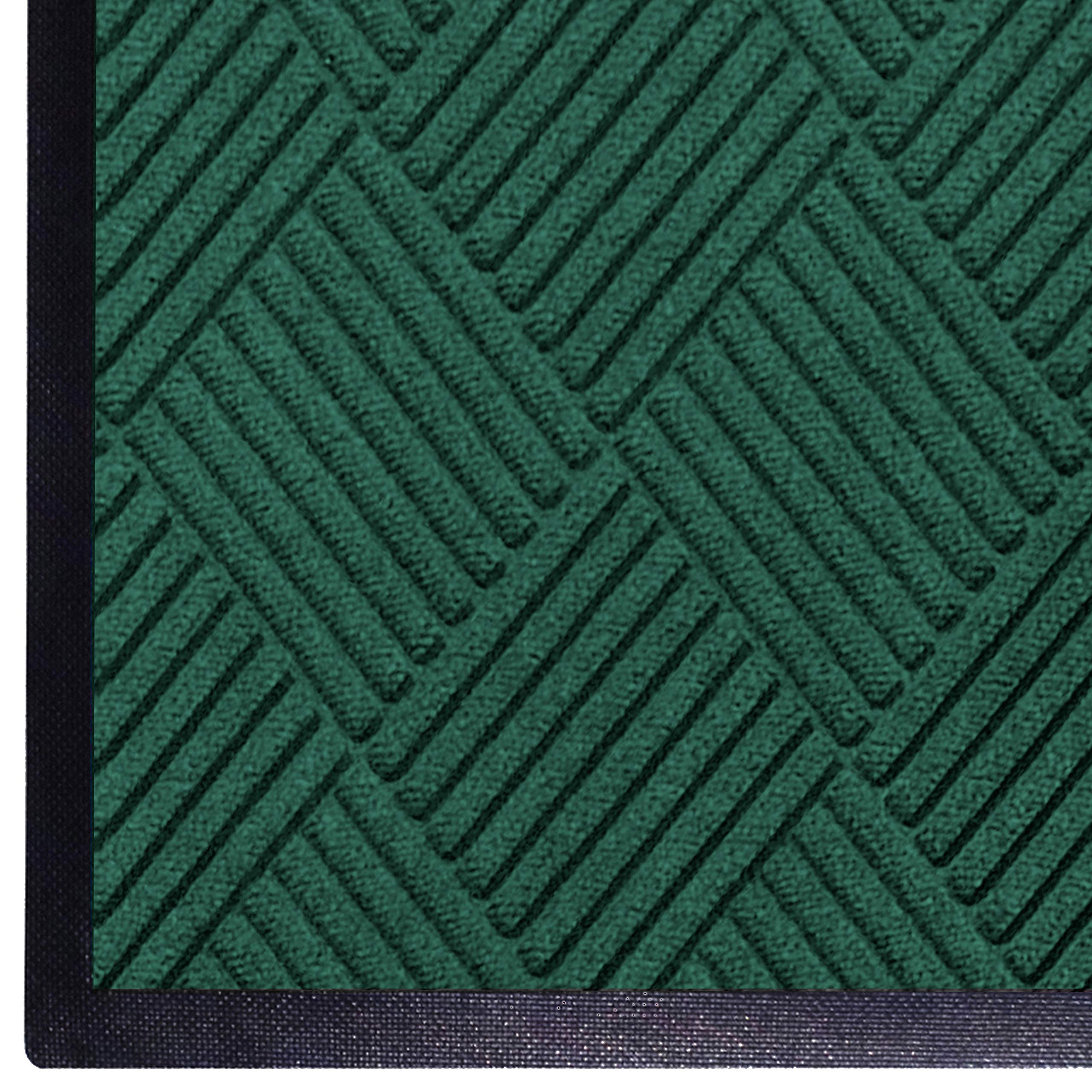 Premium M+A Matting WaterHog Diamond Commercial-Grade Entrance Mat - Heavy Duty Rubber Border, Quick Drying, Stain Resistant - Indoor/Outdoor Use (Evergreen, 6' x 6') - Perfect for High Traffic Areas, Offices, Schools, and Retail Stores